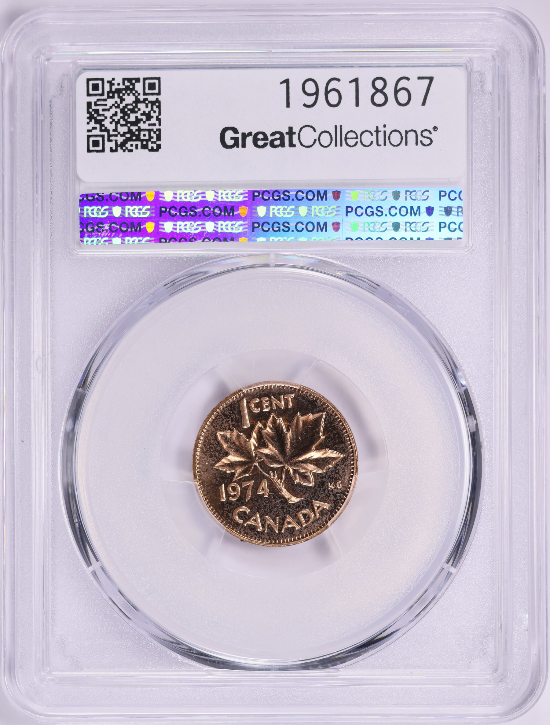 Canada 1974 Cent KM-59.1 PCGS PL-67 RD (Item 1961867 ...