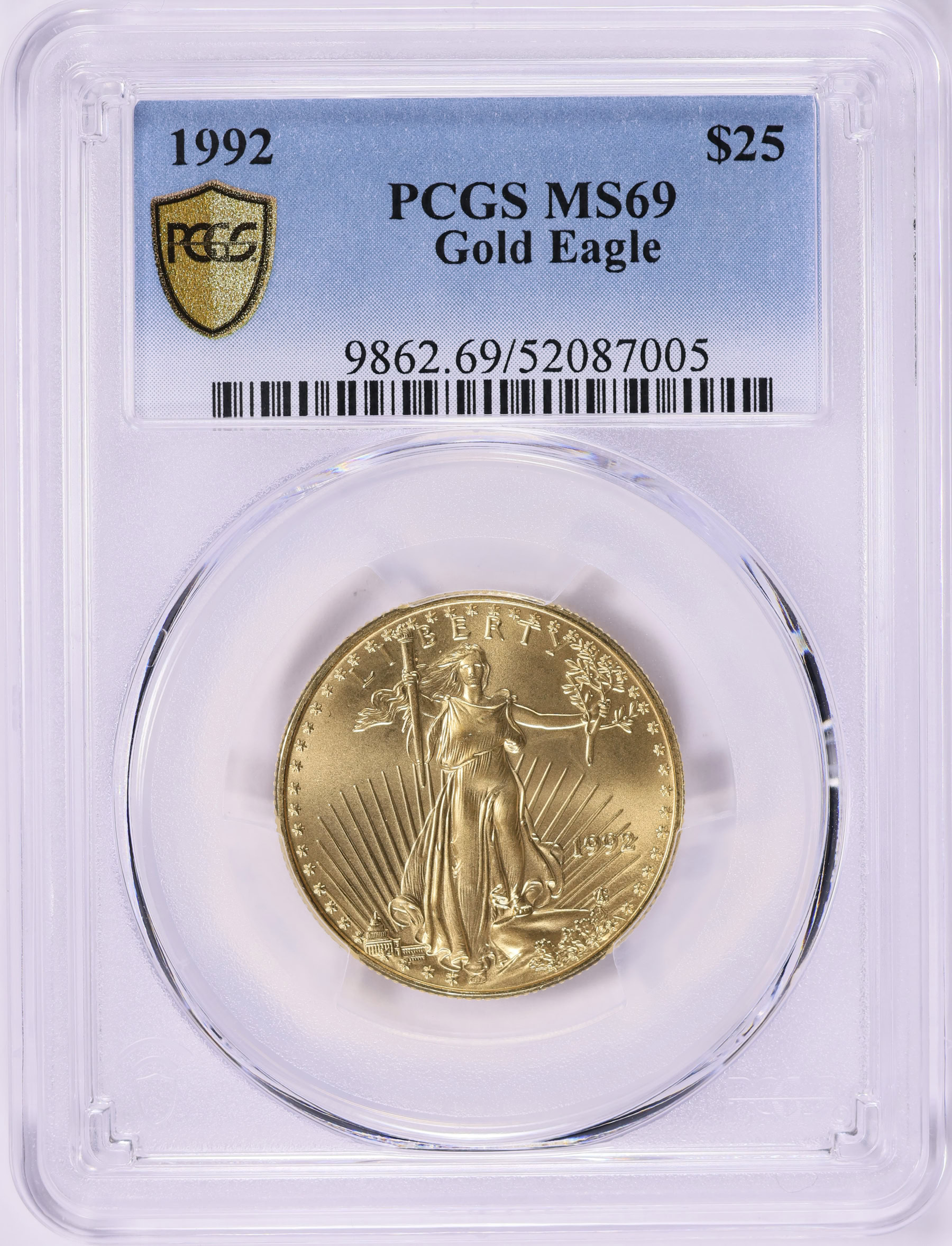 1992 $25 Half-Ounce Gold American Eagle PCGS MS-69 (Item 1962547