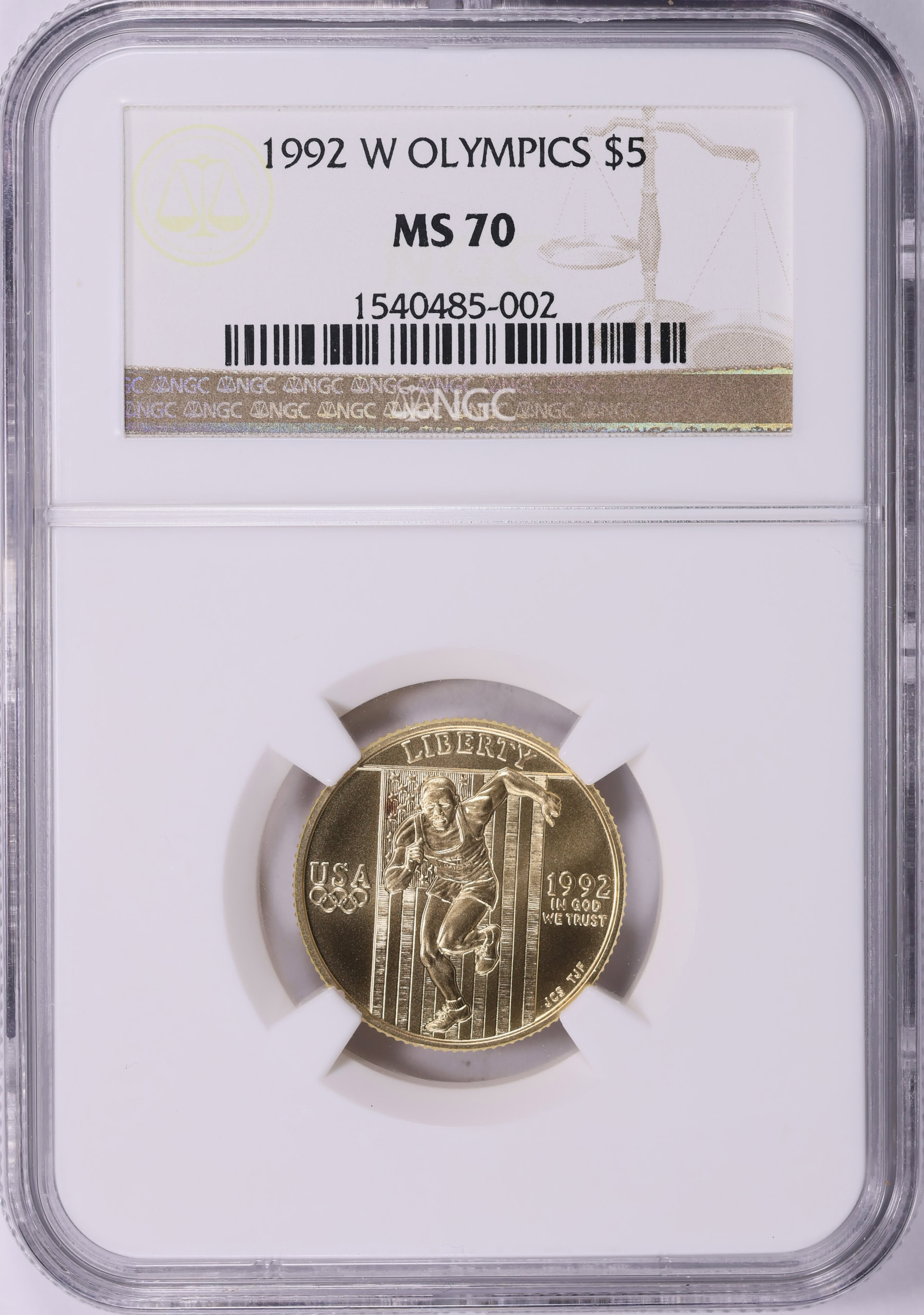 1992-W Seoul Olympiad Gold $5 NGC MS-70 (Toned) (Item