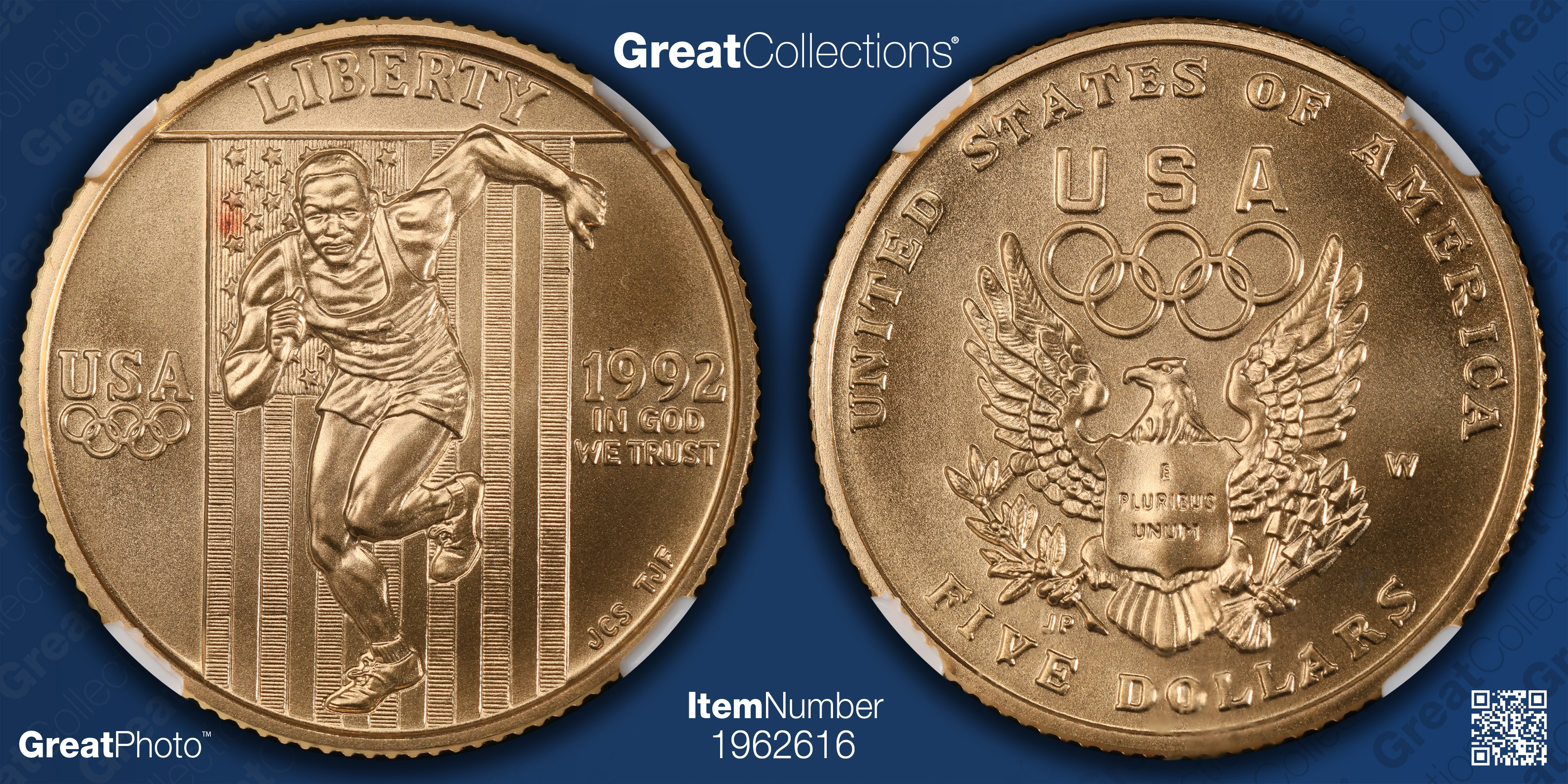 1992-W Seoul Olympiad Gold $5 NGC MS-70 (Toned) (Item