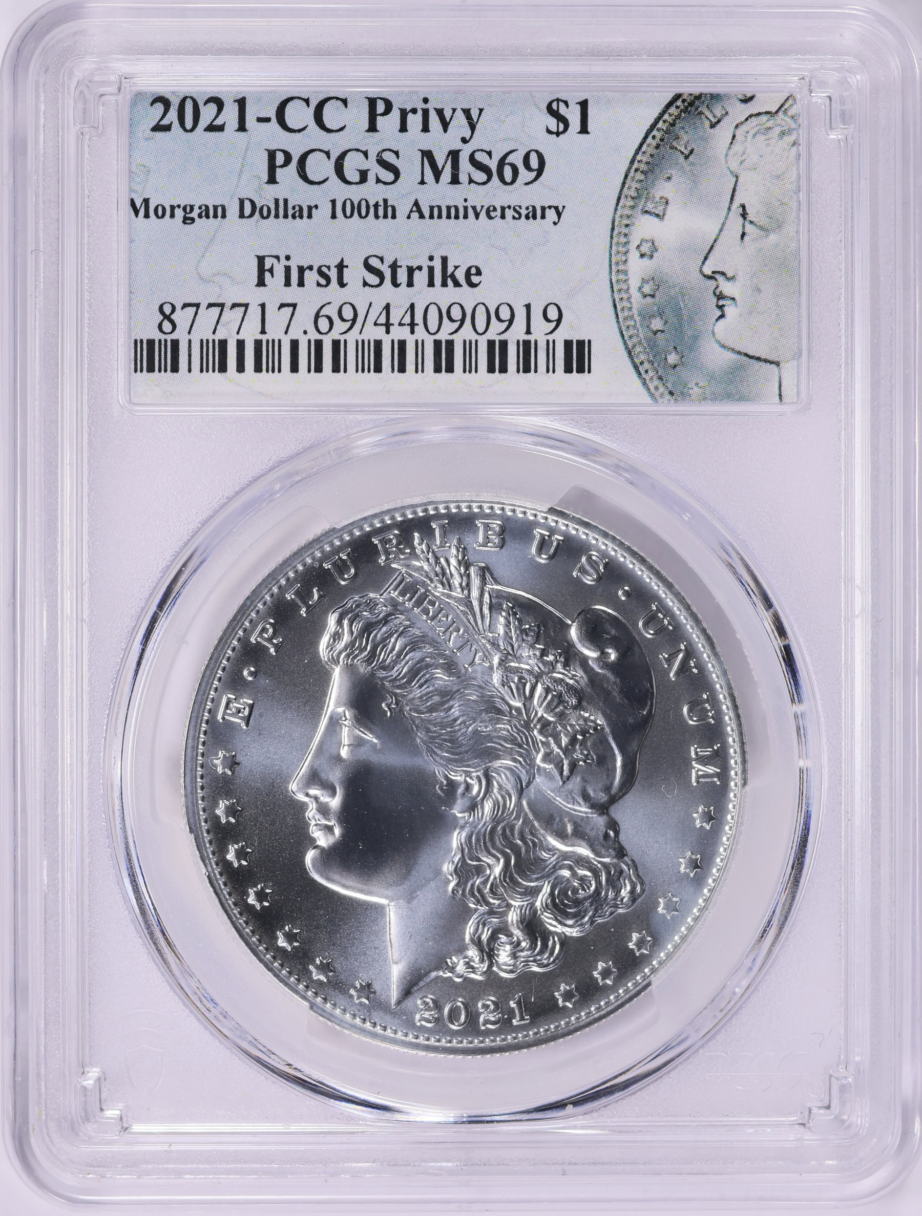 2021-CC Morgan Silver Dollar CC Privy 100th Anniversary First