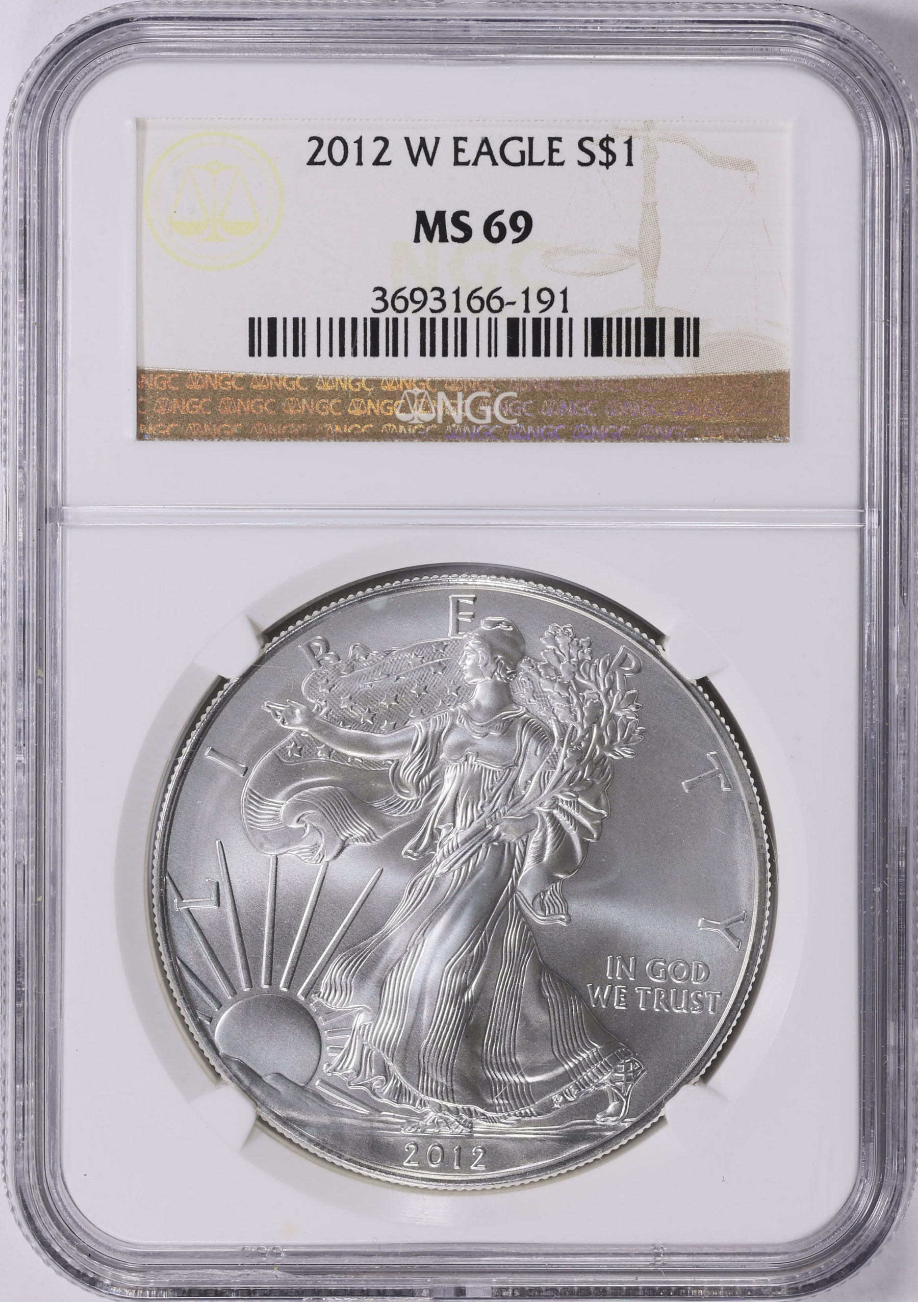 2012-W $1 Silver Eagle Burnished NGC MS-69 (Item 1964000