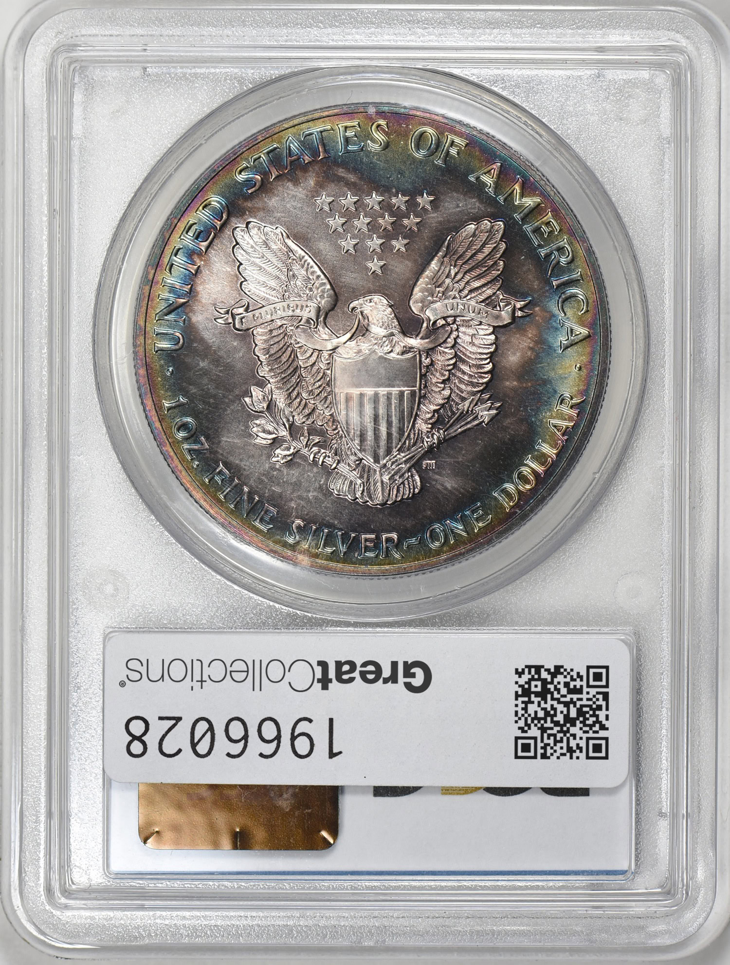 1989 $1 Silver Eagle PCGS MS-65 (Toned) (Item 1966028
