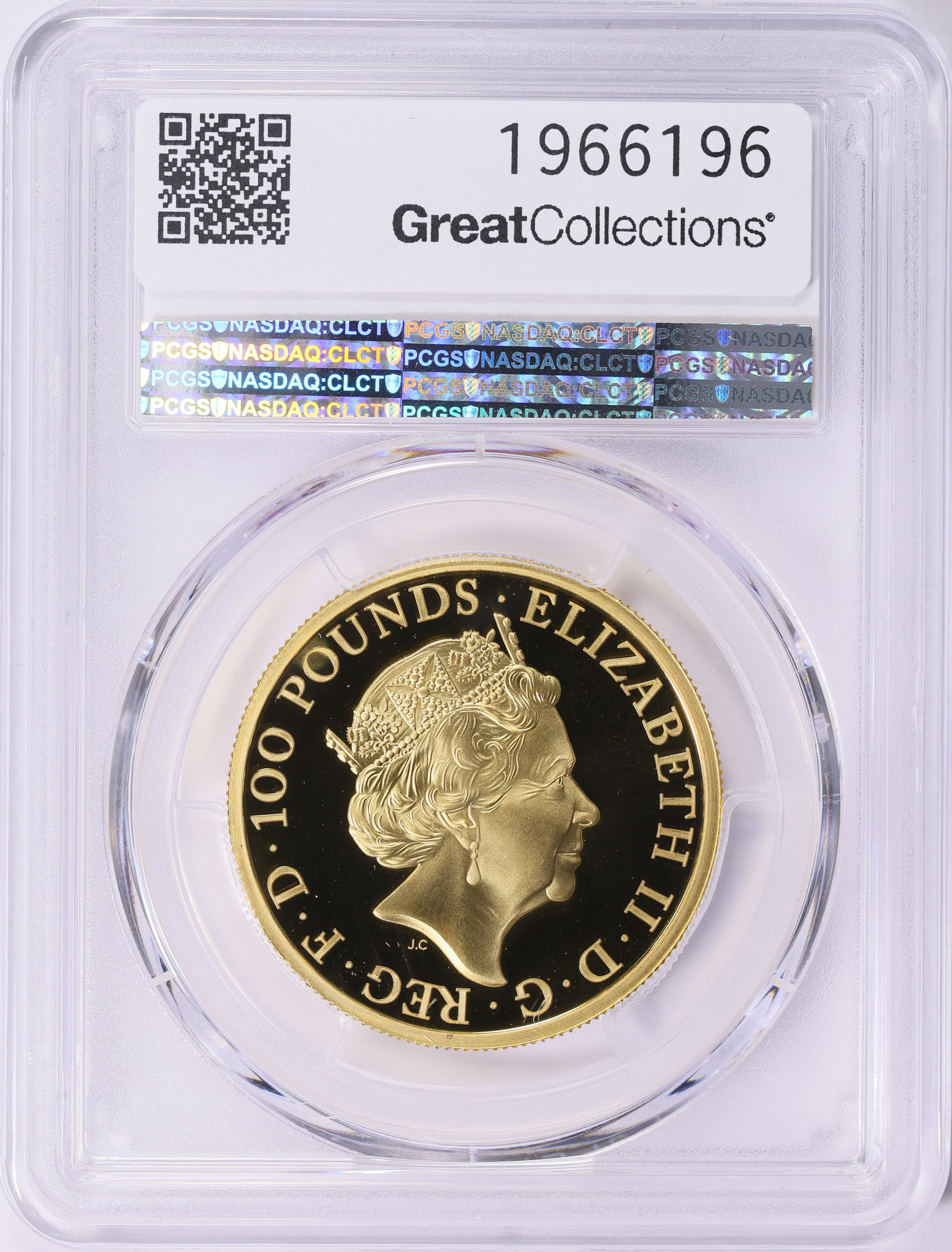 Great Britain 2019 Gold £100 Queen's Beasts - Falcon PCGS Proof-69