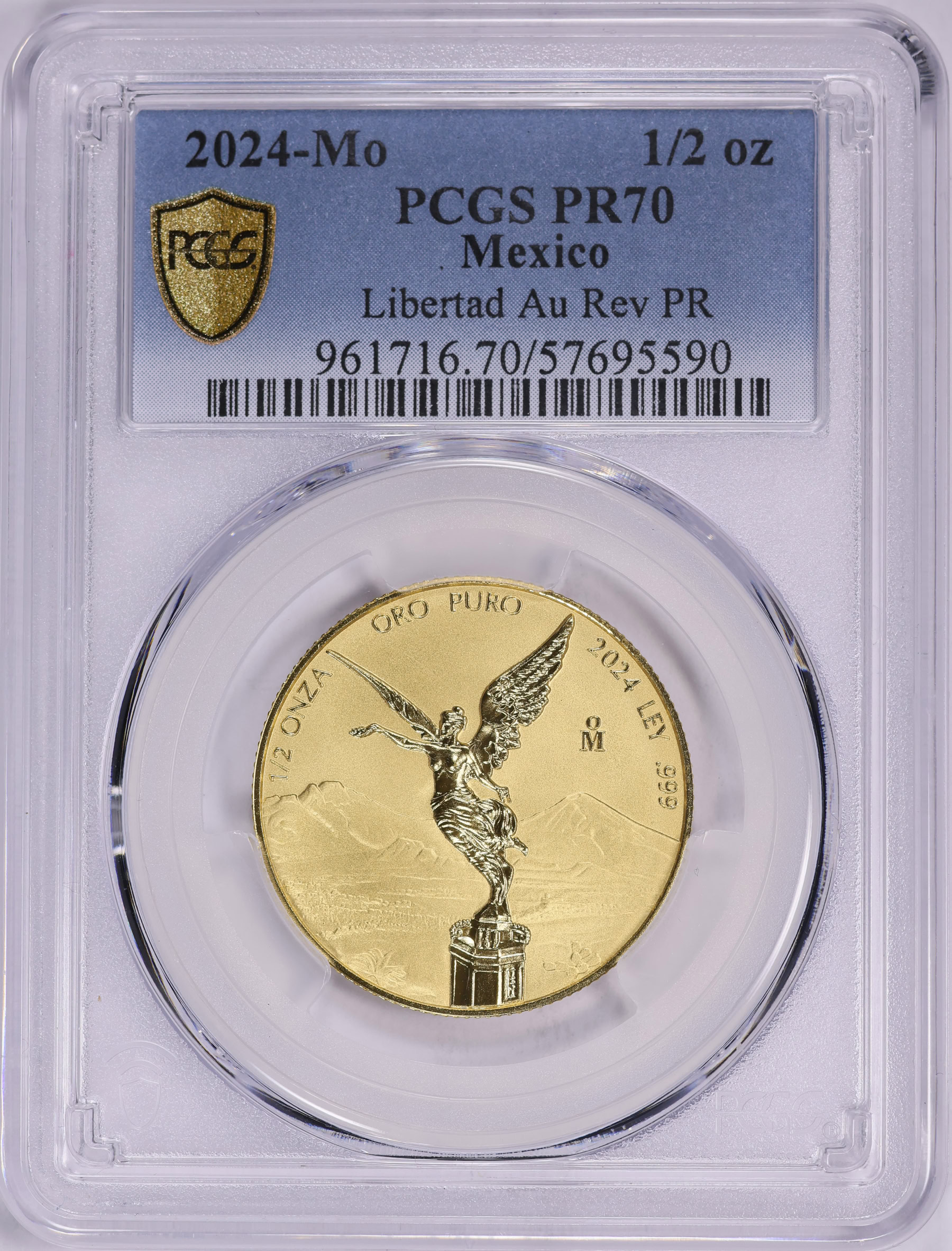 LIBERTA アマノウメ Mexico 2024-Mo Gold 1/2 Onza Libertad Reverse Proof KM-674 PCGS