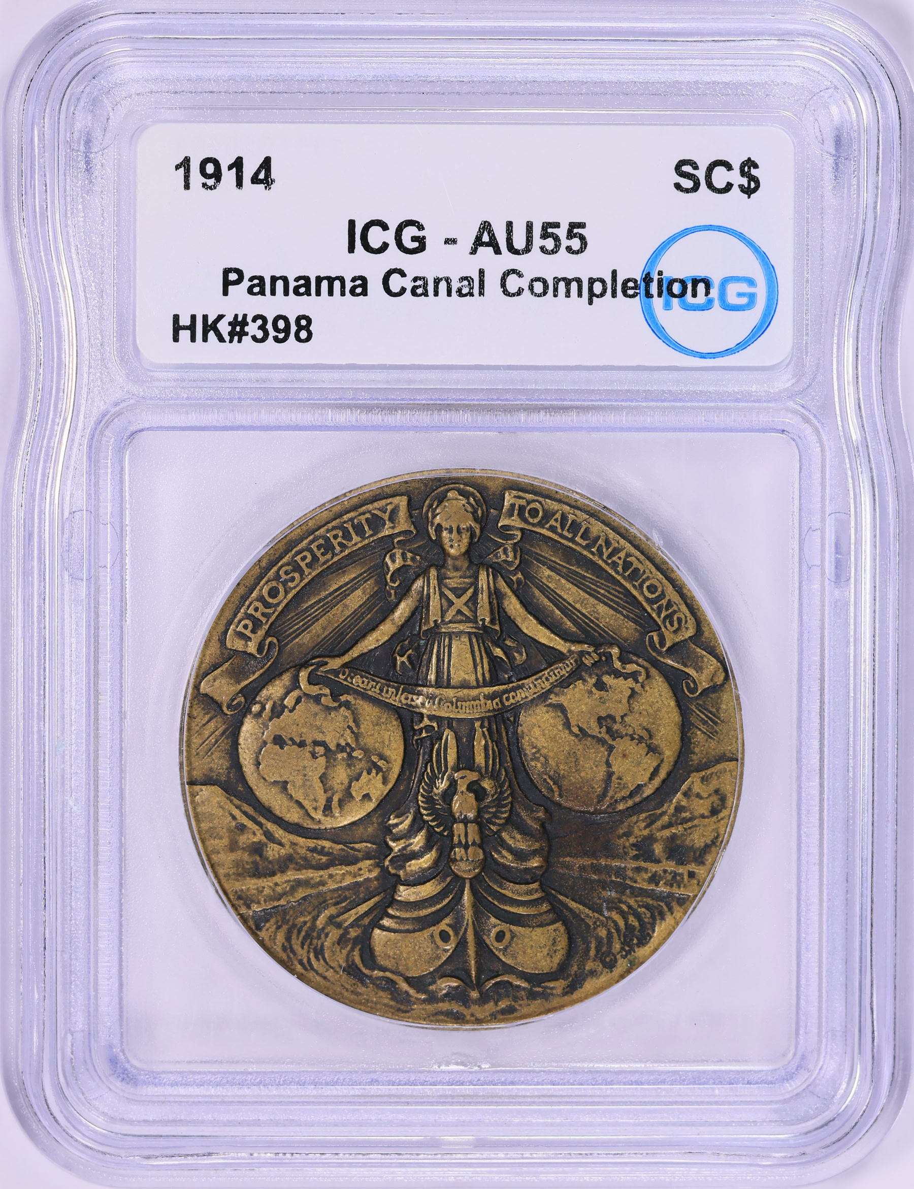 1914) Panama Canal Completion So-Called Dollar HK-398 ICG AU-55