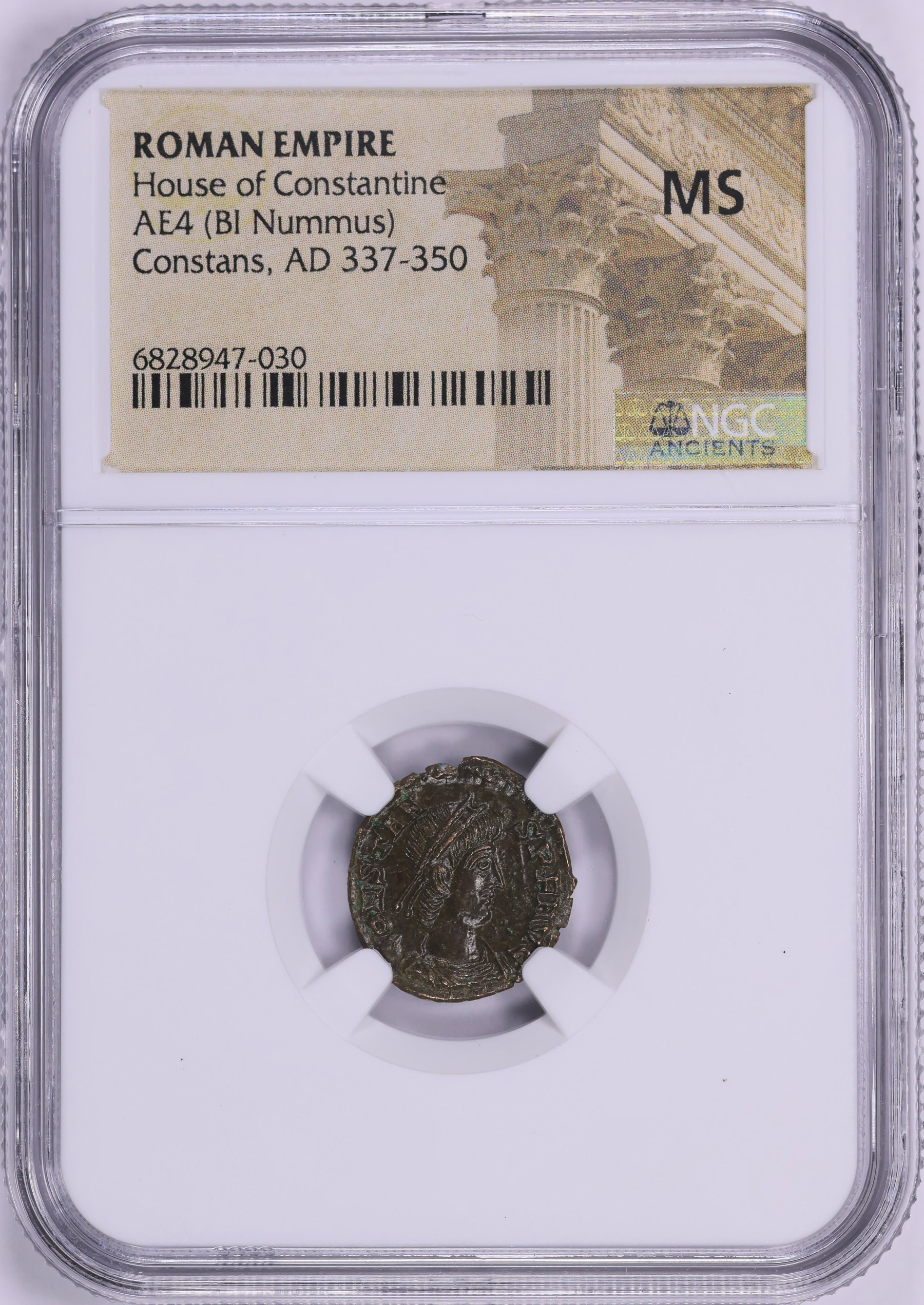 西暦286-310年ローマ帝国 マキシミアヌス BI Nummus NGC認証 Ancient Roman Empire, Constans (A.D. 337-350) AE4 (BI Nummus) NGC
