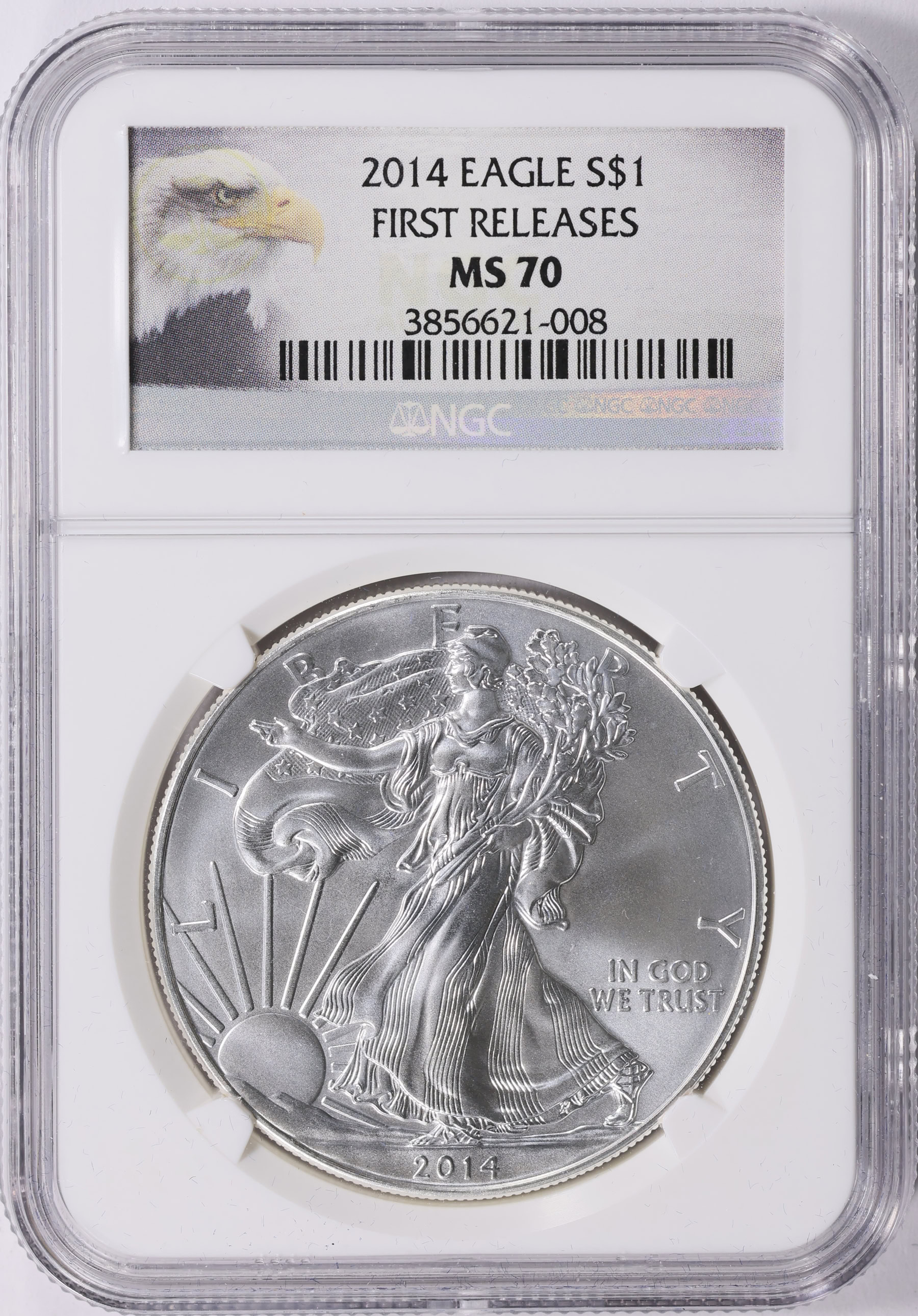2014 $1 Silver Eagle First Releases NGC MS-70 (Eagle Label) (Item