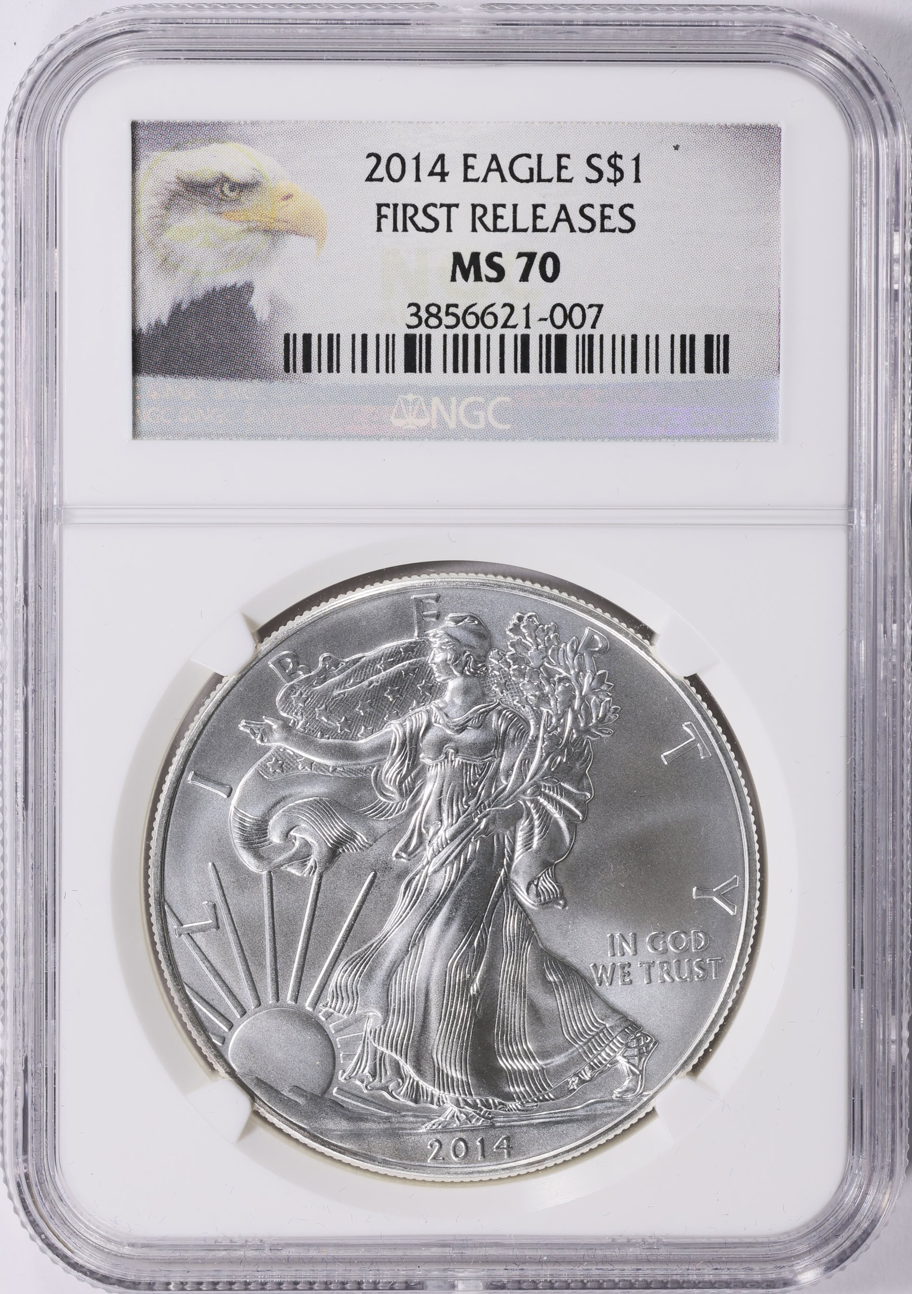 2014 $1 Silver Eagle First Releases NGC MS-70 (Eagle Label) (Item