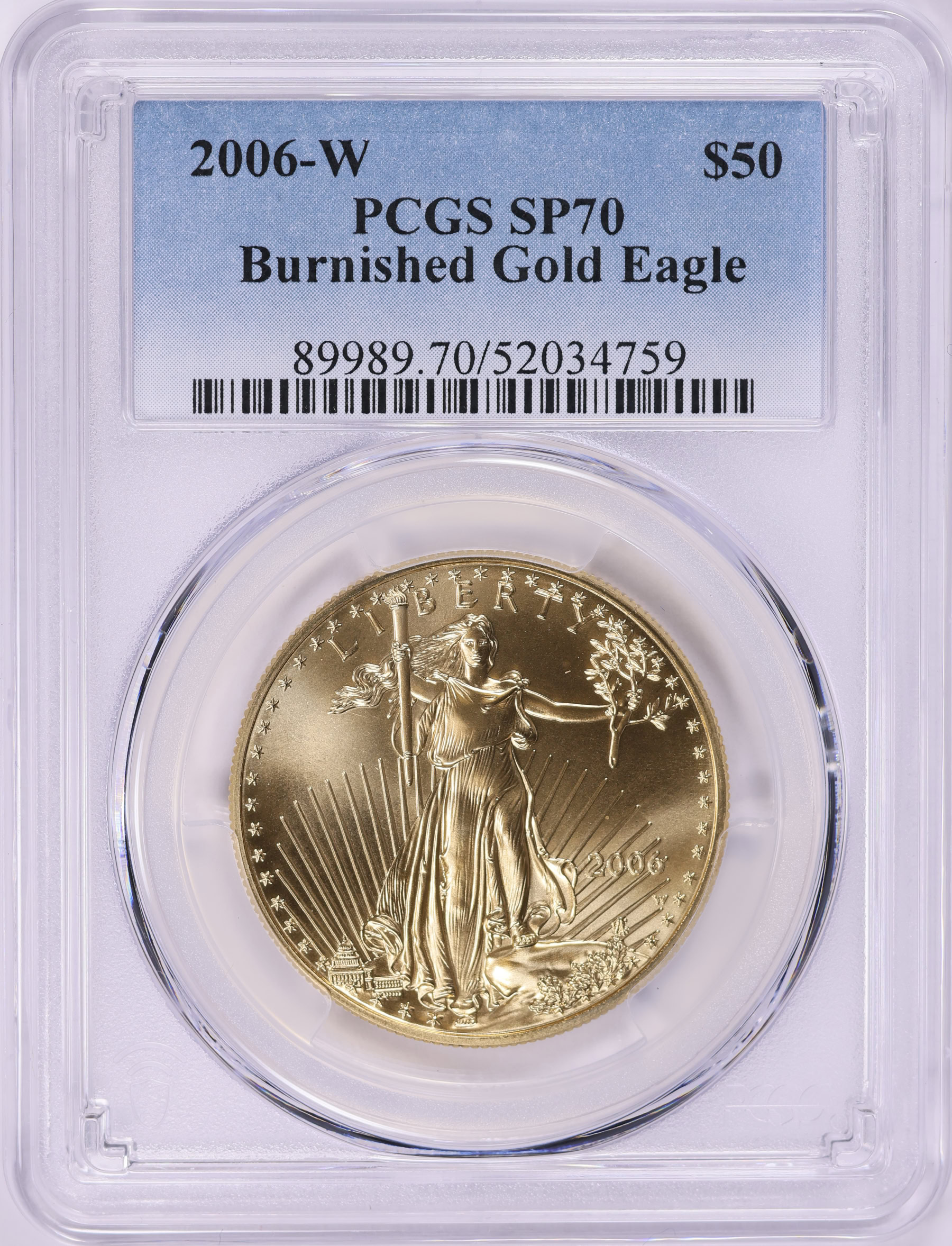 2006-W $50 One-Ounce Gold American Eagle Burnished 20th