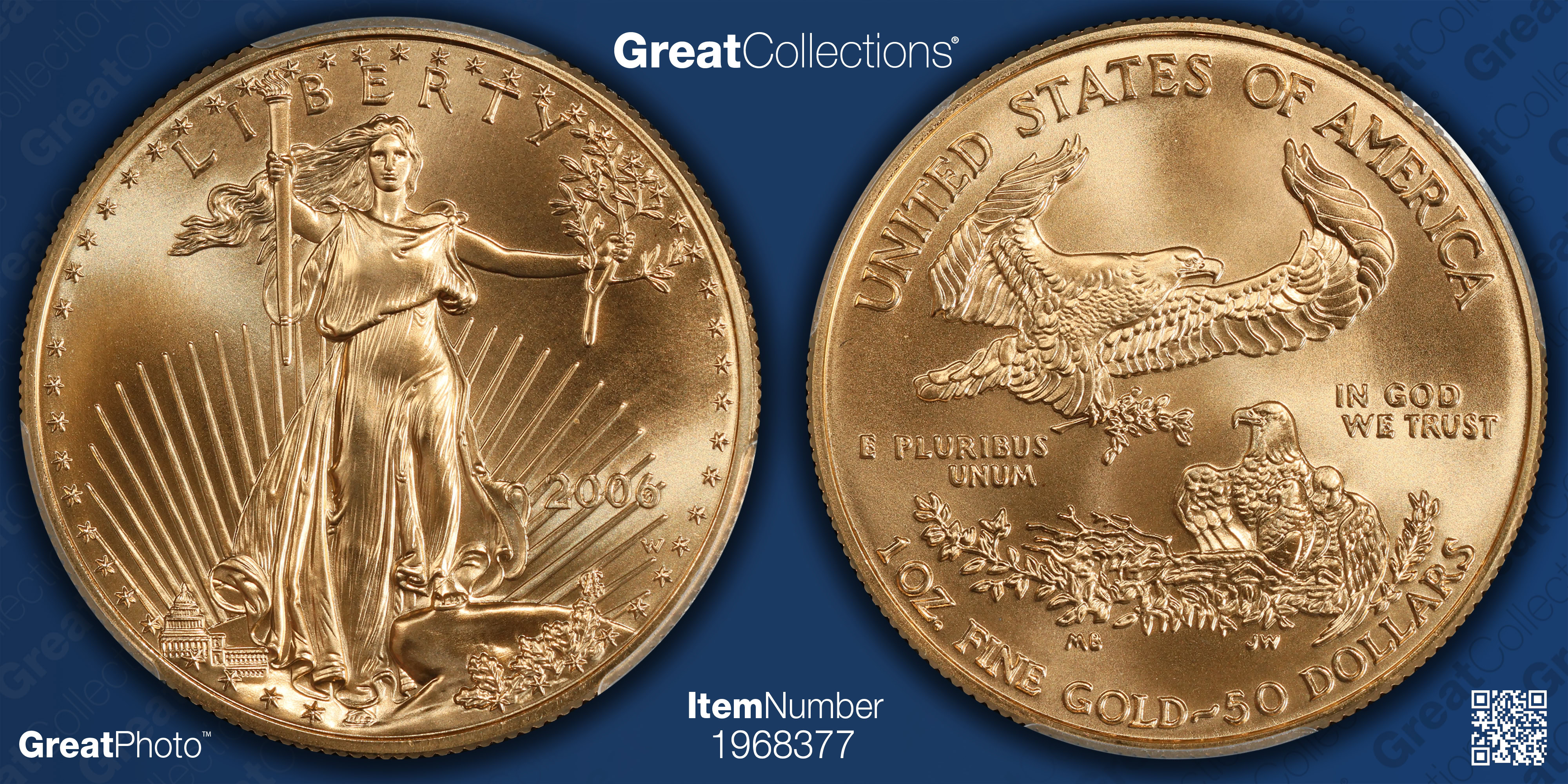 2006-W $50 One-Ounce Gold American Eagle Burnished 20th