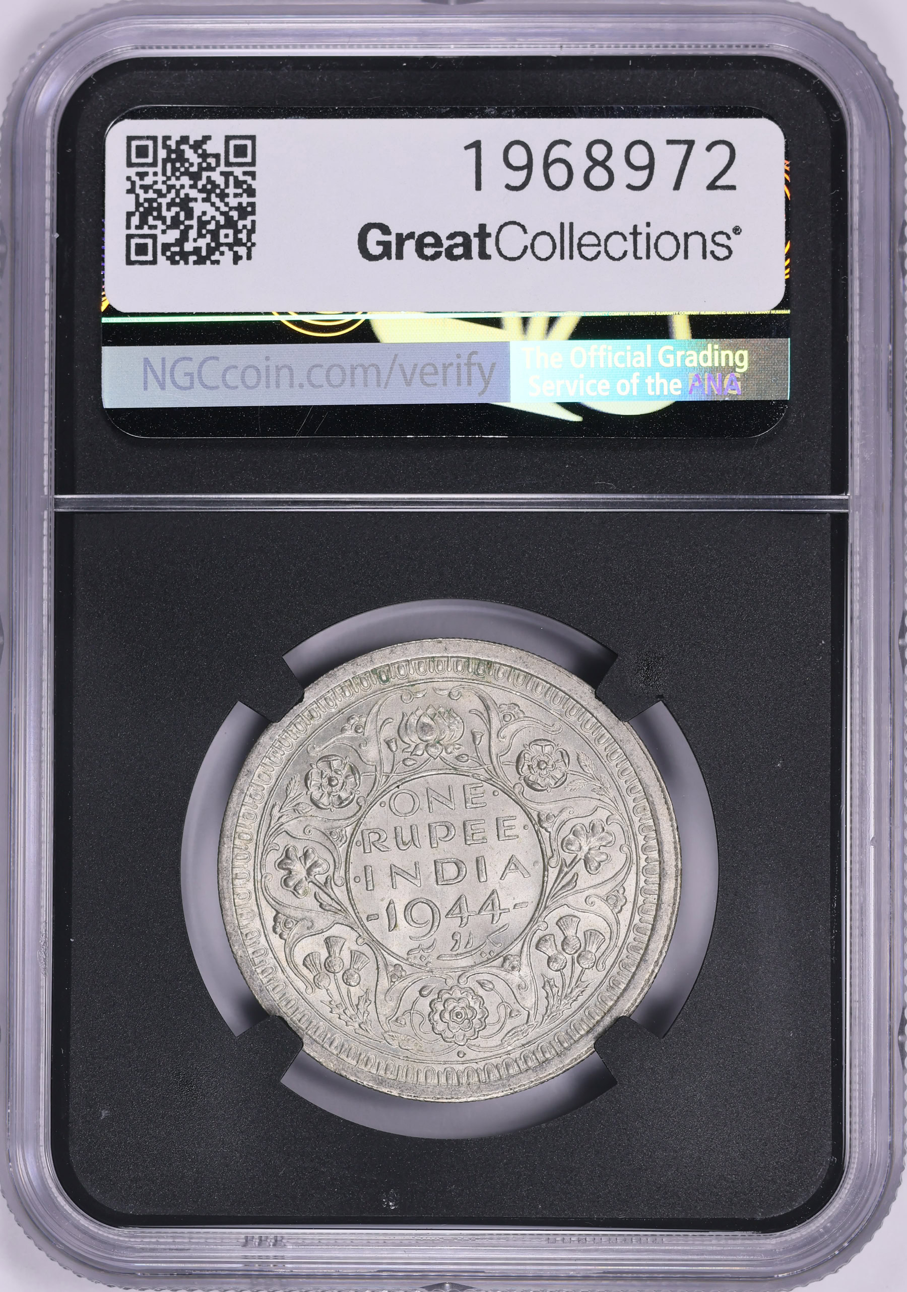 MS62 英領インド 銀貨 1840B フォックスフェイス NGC india MS62 英領