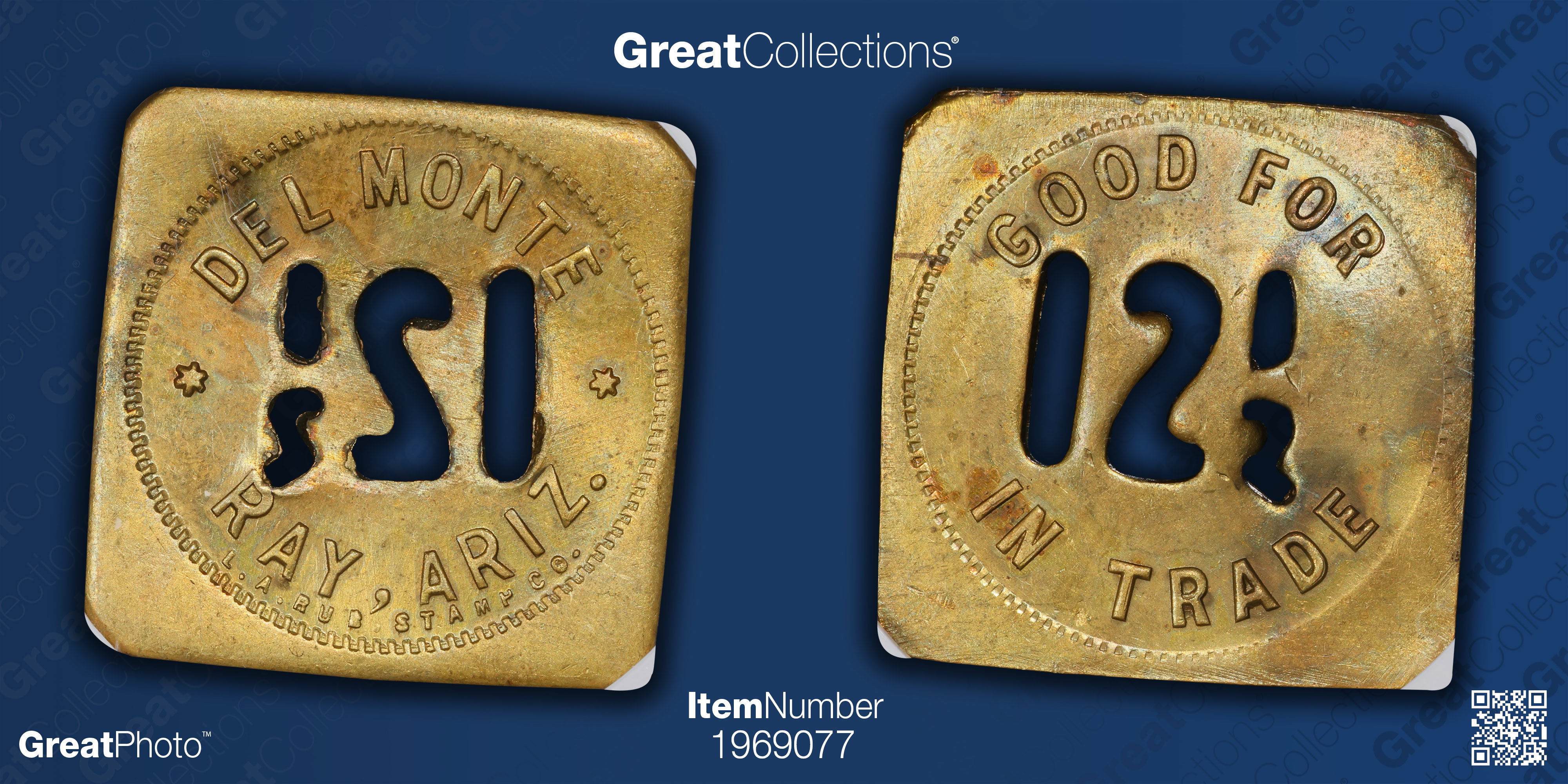 ND (c.1910-35) Ray, Arizona Del Monte 12.5 Cents Token NGC MS-63