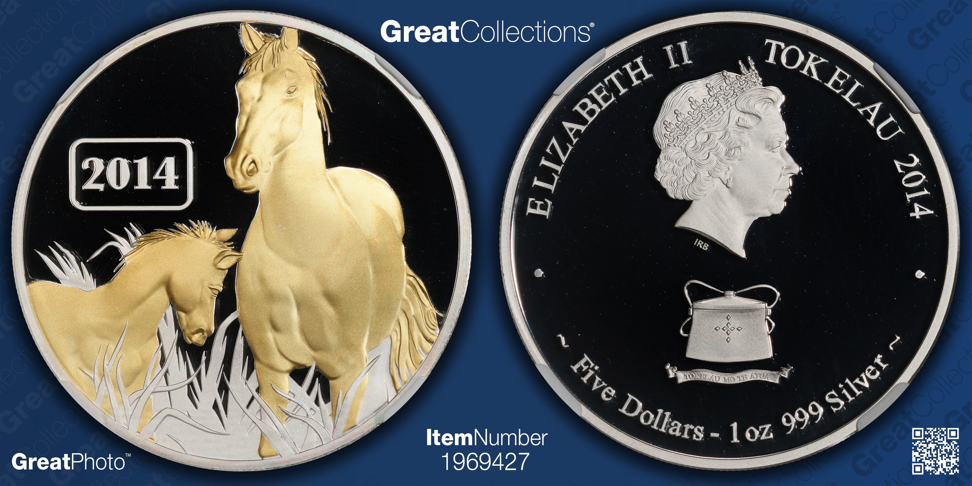 Tokelau Islands 2014 Gilt Silver $5 Lunar Series, Year of the