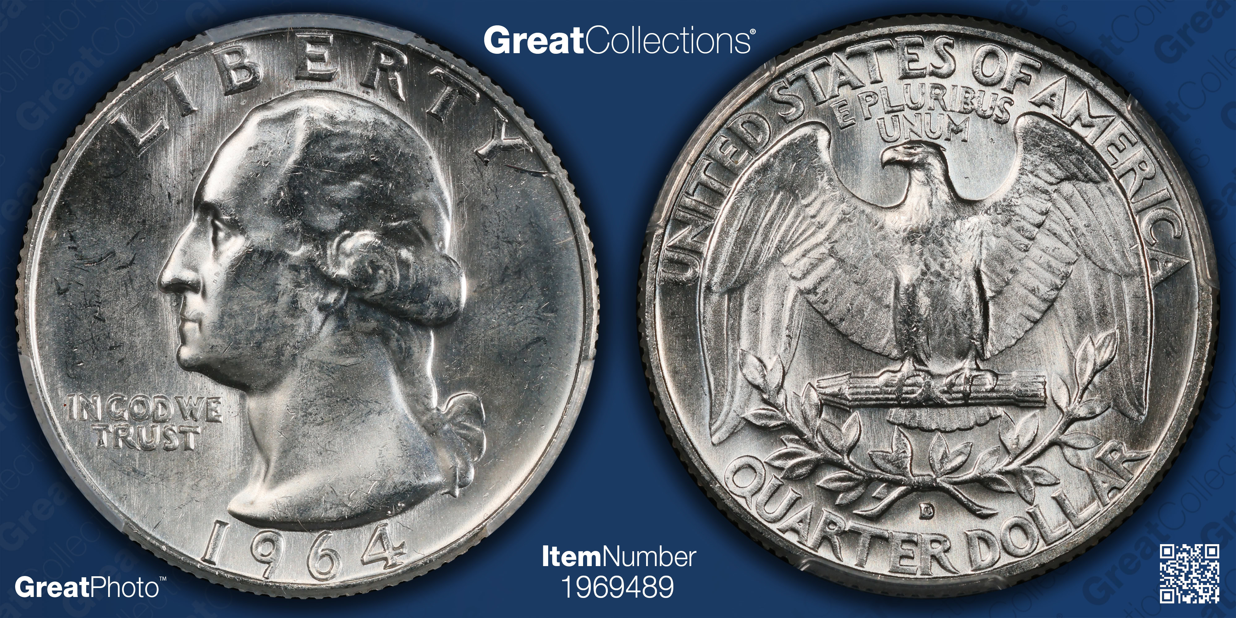 1964-D Washington Quarter Type C Reverse FS-901 PCGS MS-64 (Item ...