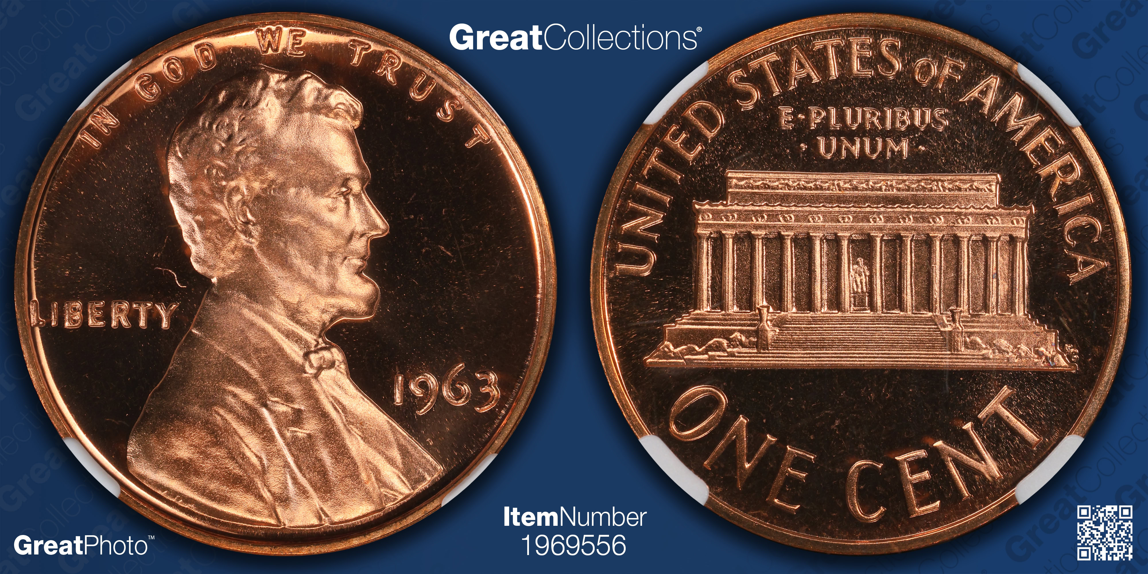 1963 Lincoln Cent NGC Proof-68 RD CAMEO (Item 1969556 ...