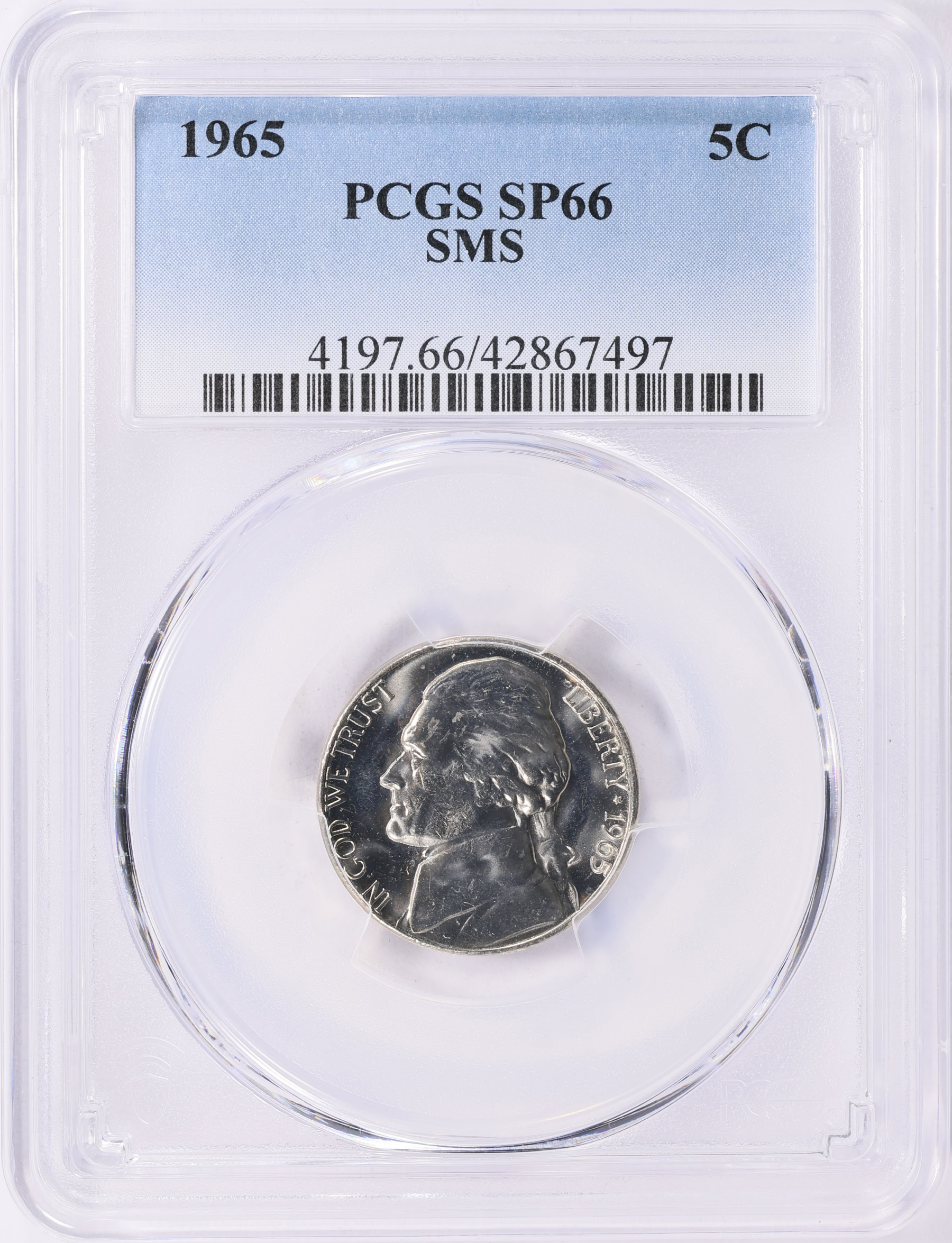 1965 Jefferson Nickel SMS PCGS SP-66 (Item 1969607
