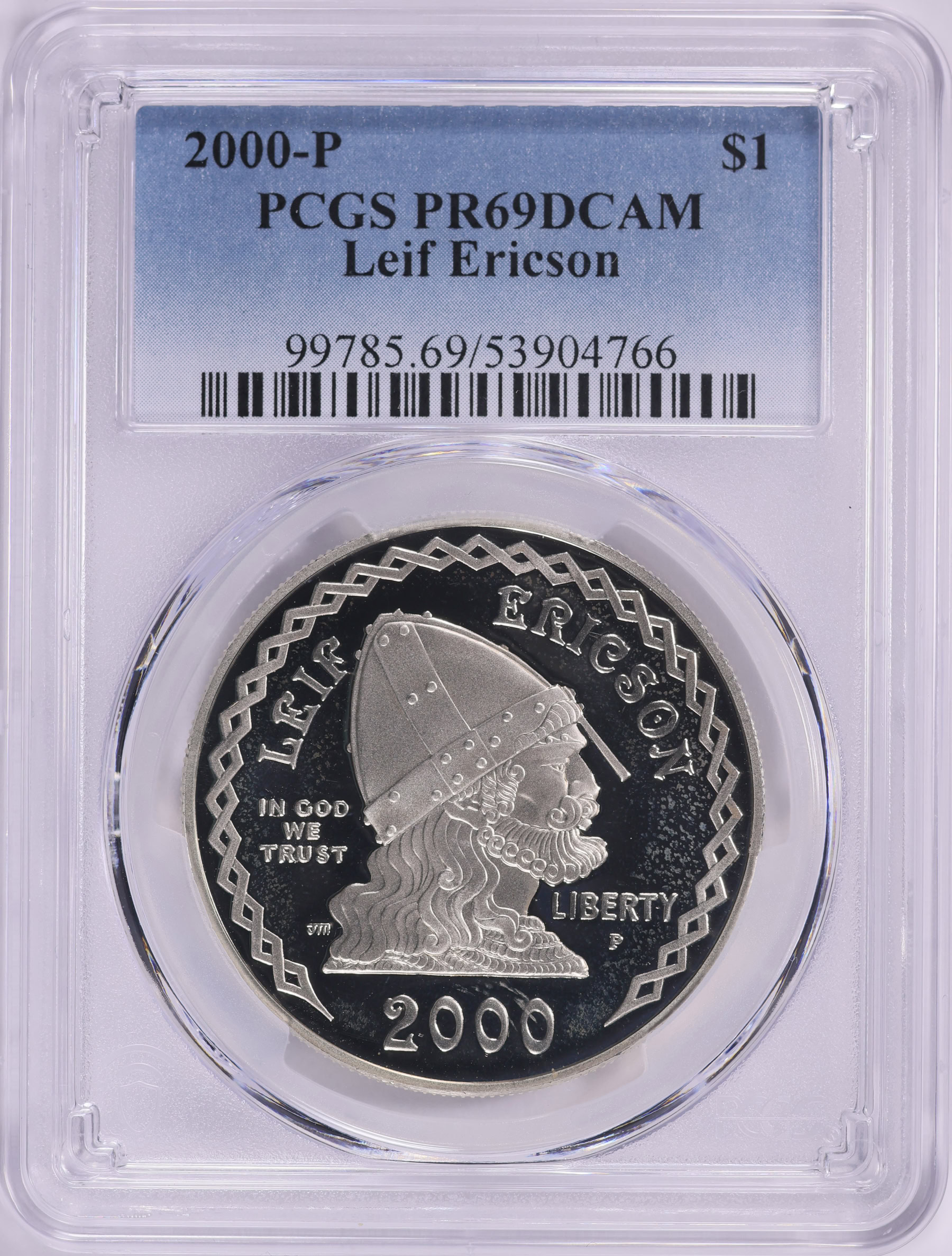 2000-P Leif Ericson Millennium Silver Dollar PCGS Proof-69 DCAM