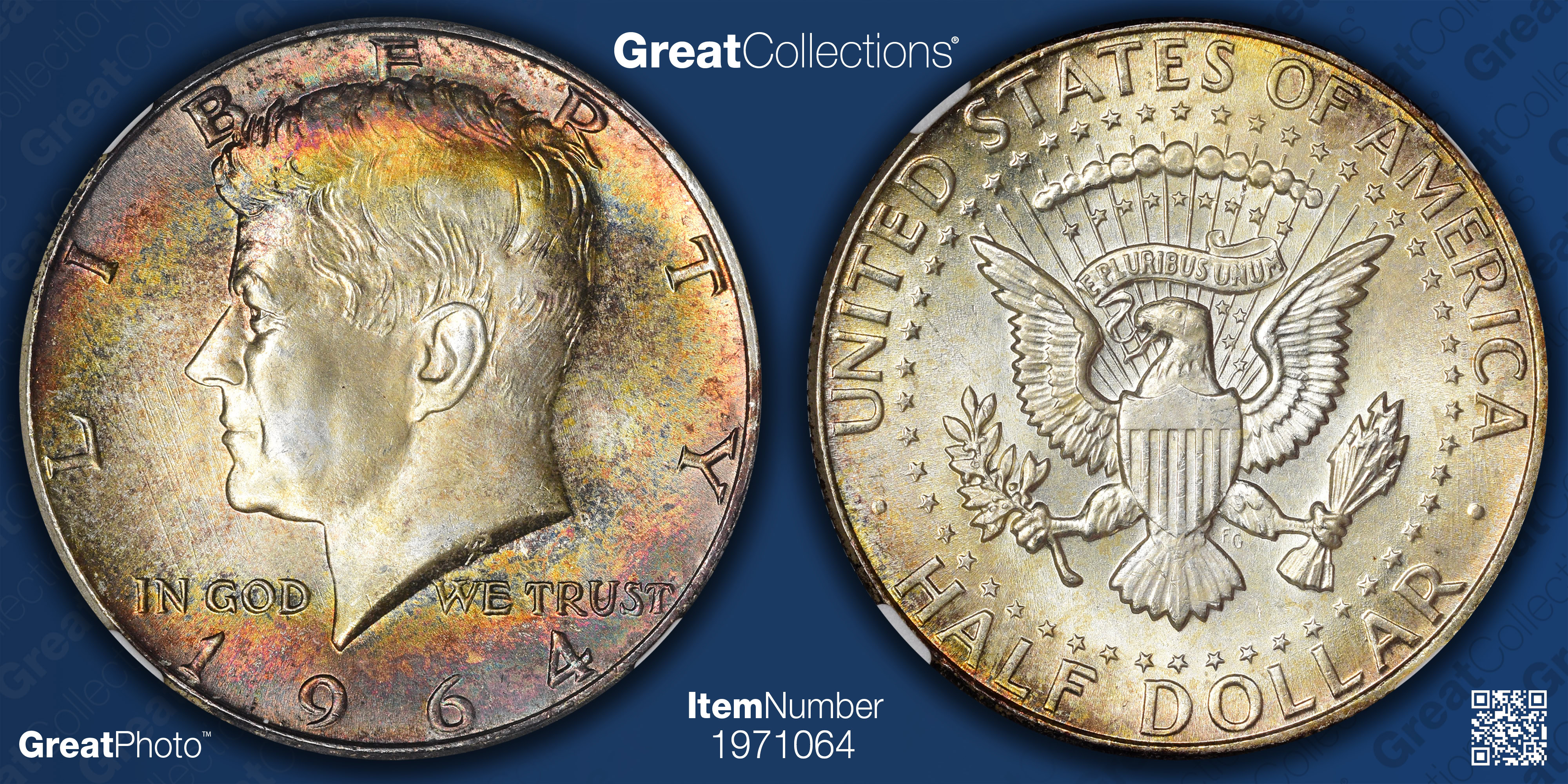 1964 Kennedy Half Dollar NGC MS-67 (Toned) (Item 1971064