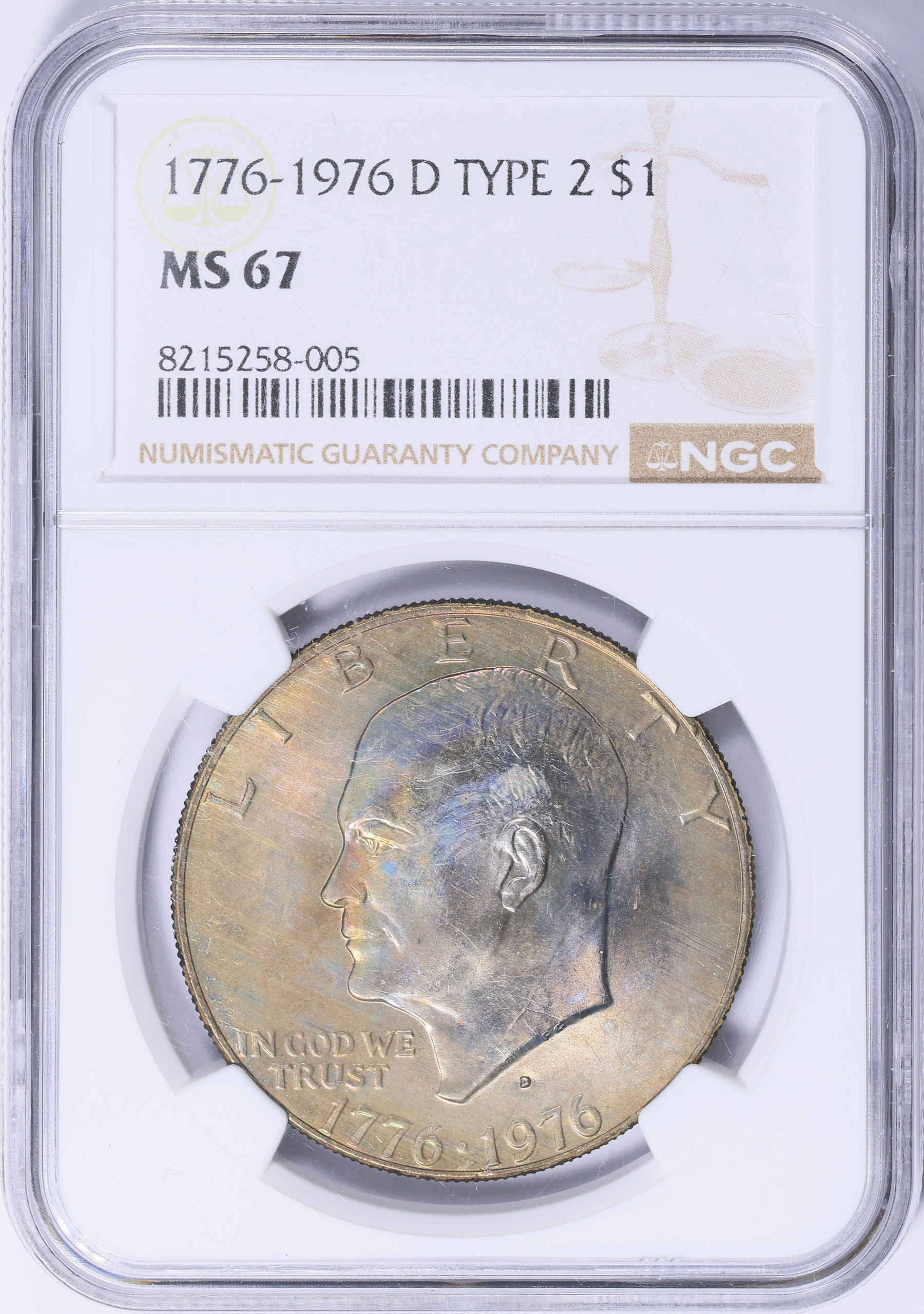 1976-D Eisenhower Dollar Type 2 NGC MS-67 (Toned) (Item 1974172