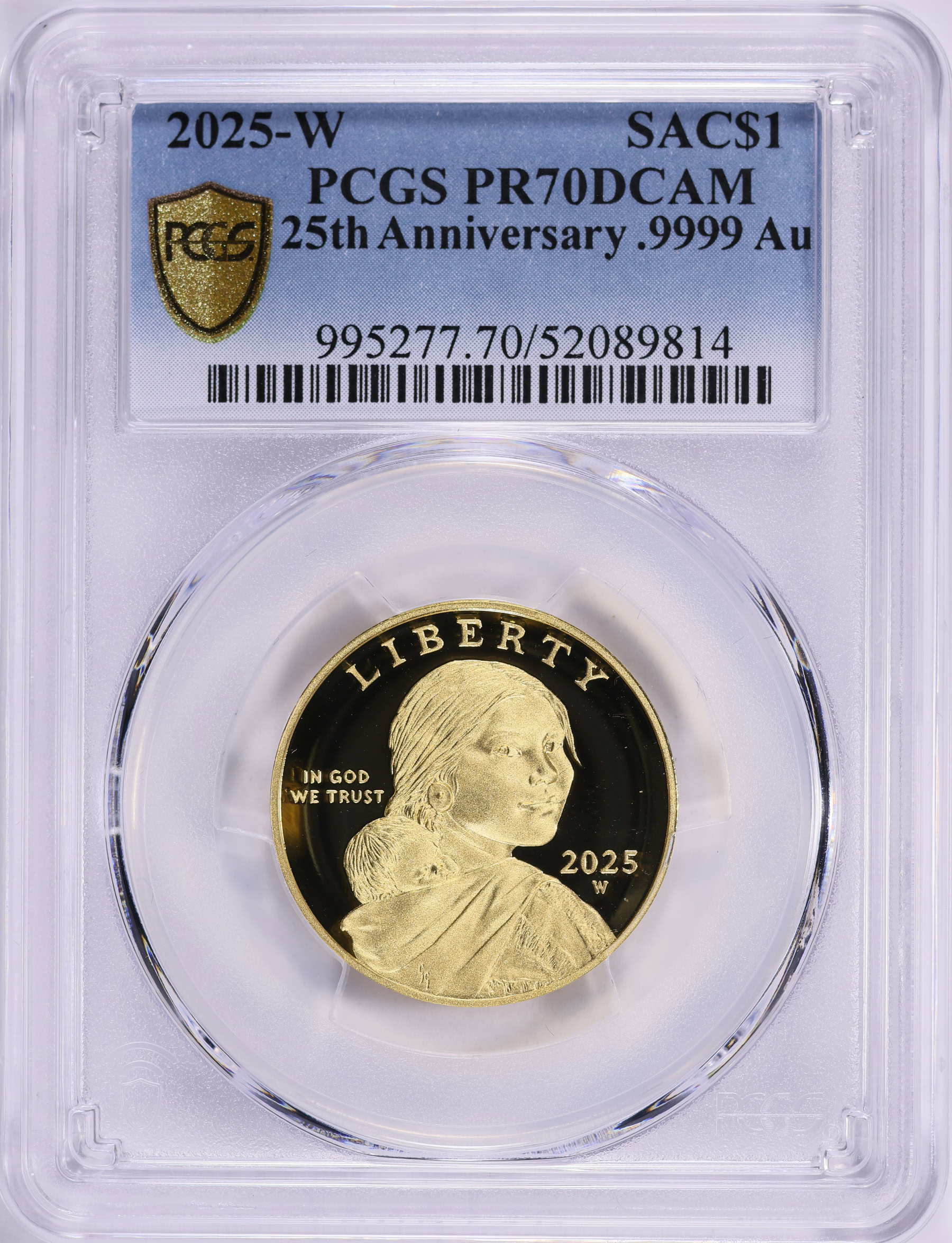 2025-W Sacagawea Dollar 25th Anniversary Golden Dollar 24K PCGS
