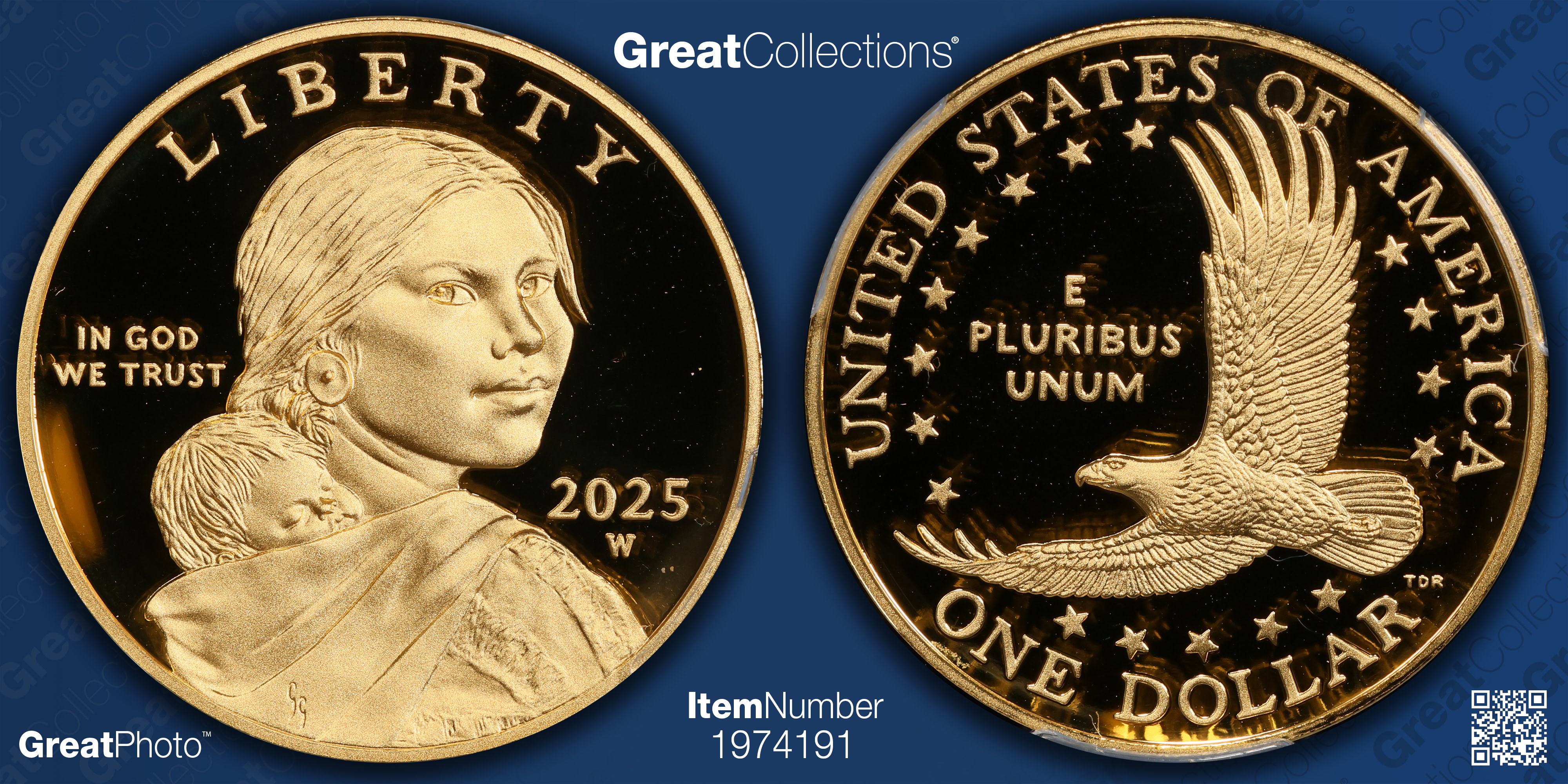 2025-W Sacagawea Dollar 25th Anniversary Golden Dollar 24K PCGS