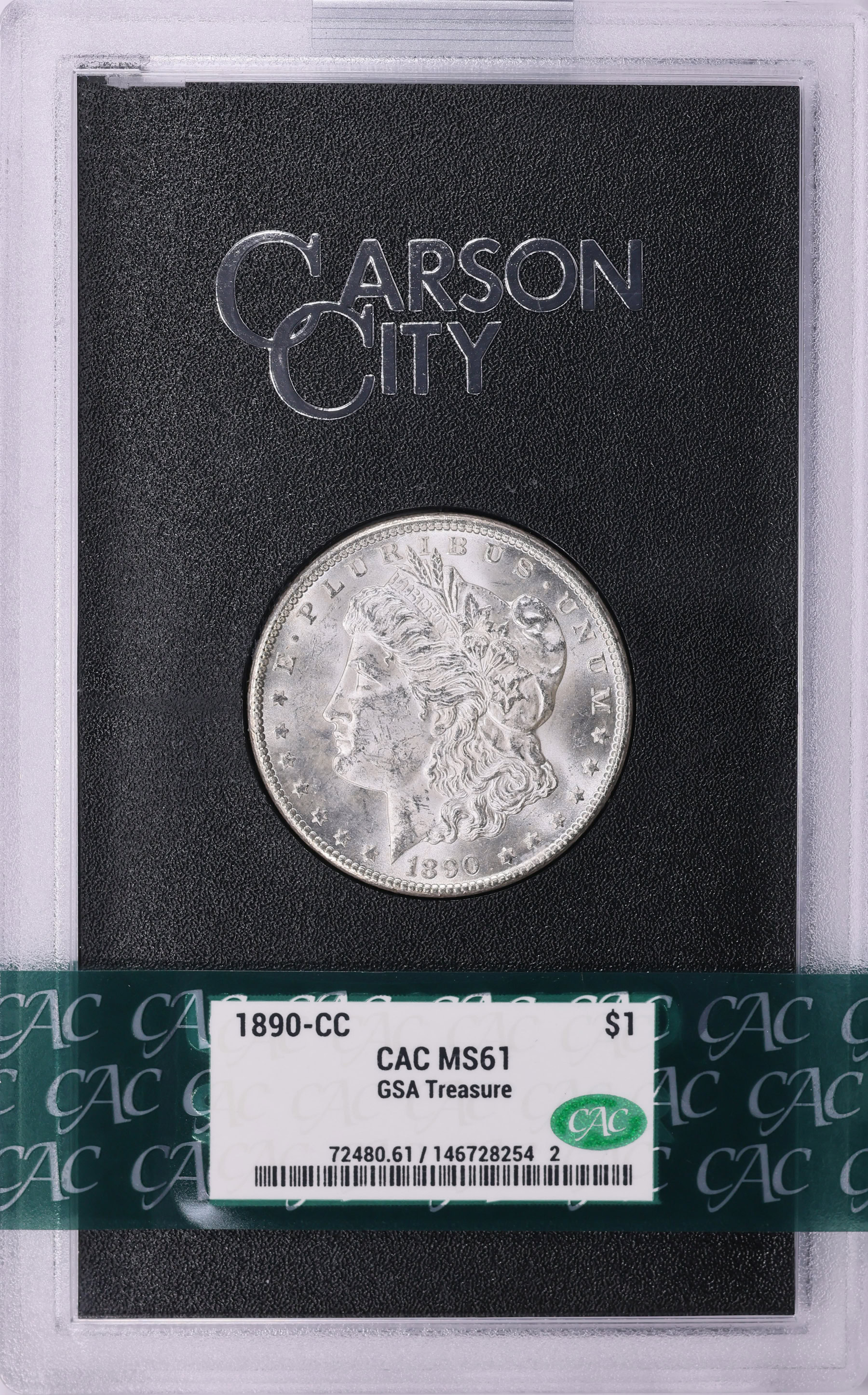 1890-CC Morgan Silver Dollar GSA Treasure CACG MS-61 (GSA Holder