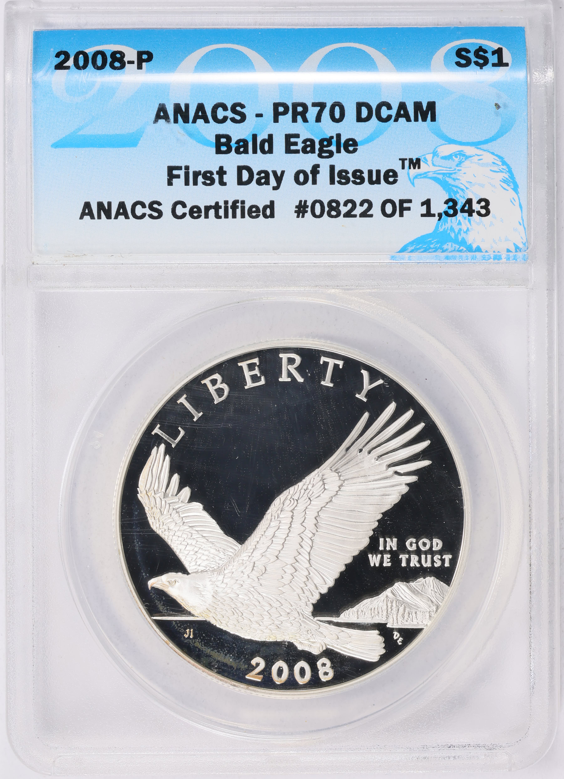 0 Silver Eagle Bald ハクトウワシ Dollar アメリカ - 2008-P 2008年
