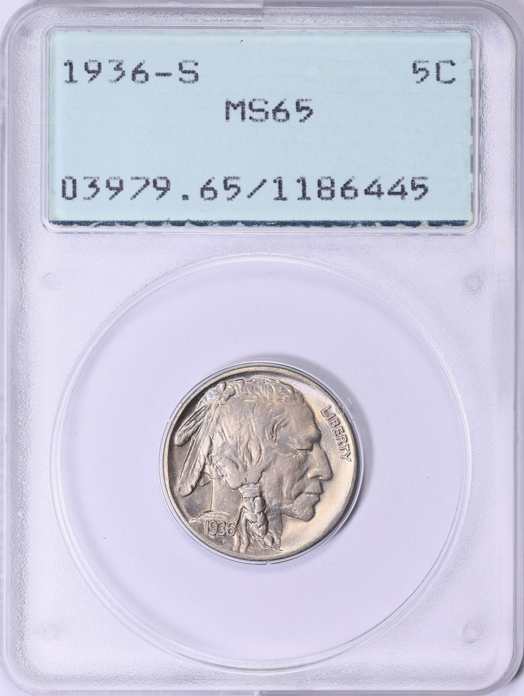 1936-S Buffalo Nickel PCGS MS-65 OGH (1st Gen) (Item 1975157