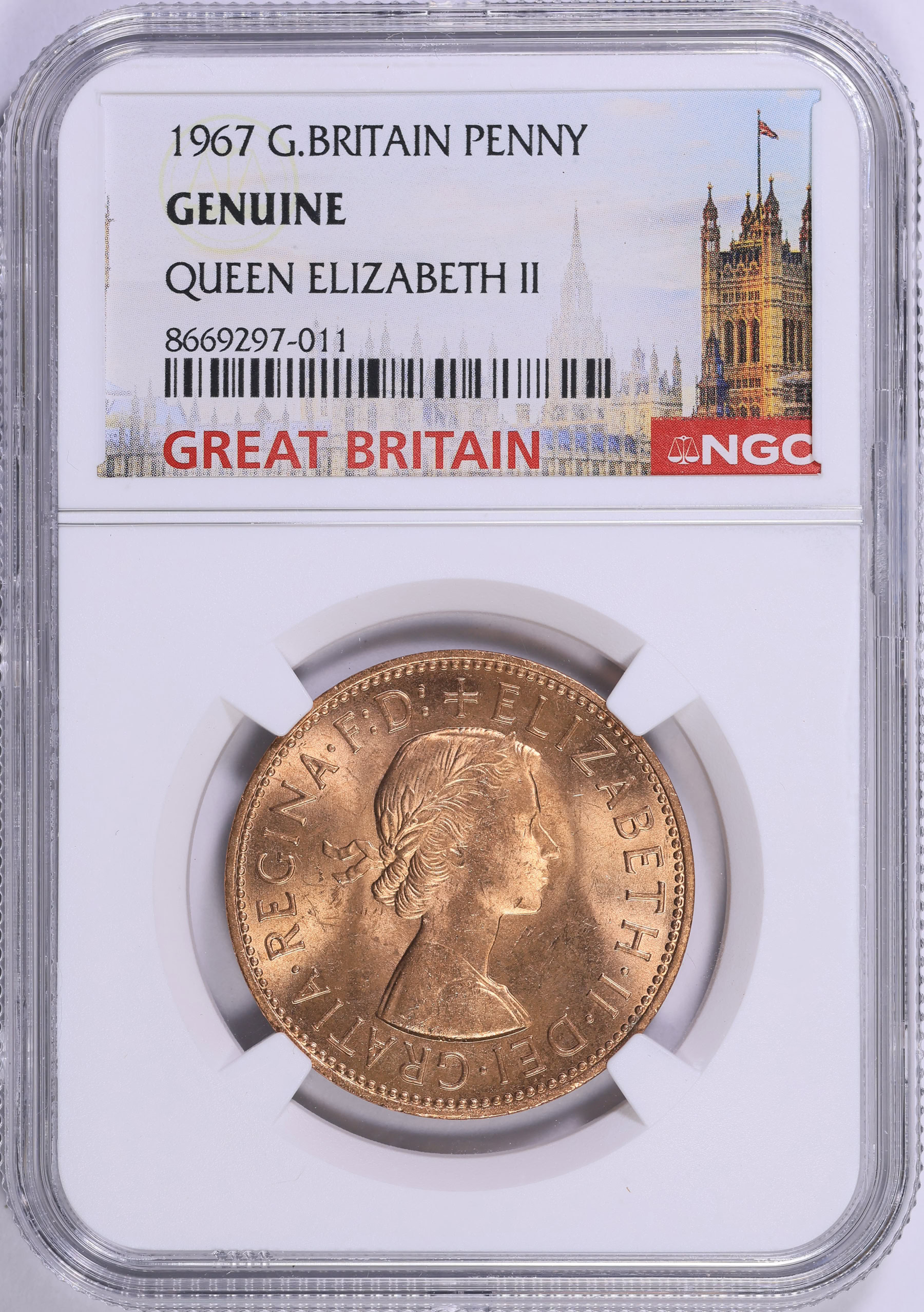 Great Britain 1967 Penny KM-897 NGC Genuine (Item 1976015