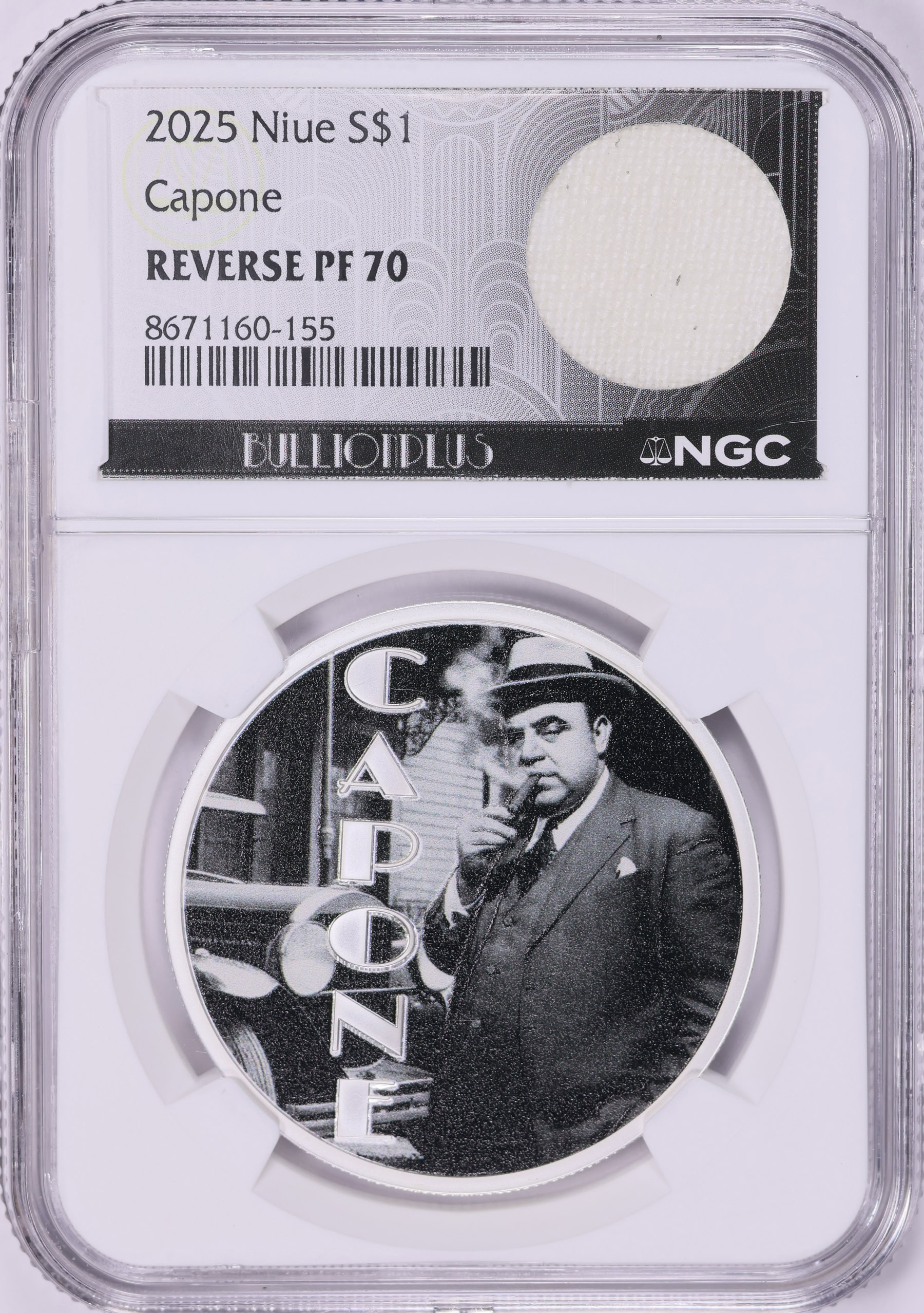 Niue 2025 Colorized Silver Dollar Al Capone Reverse Proof NGC