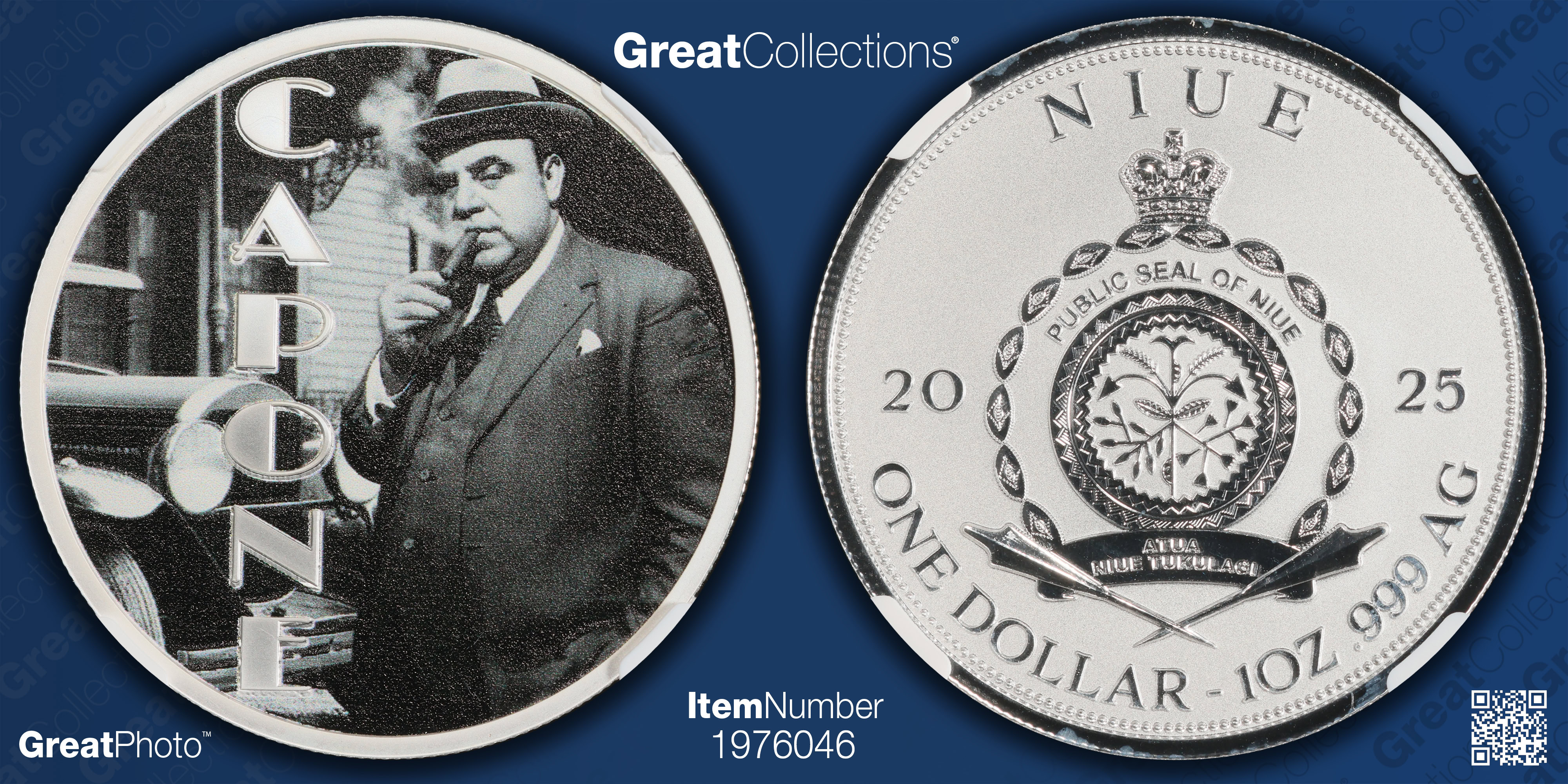 Niue 2025 Colorized Silver Dollar Al Capone Reverse Proof NGC