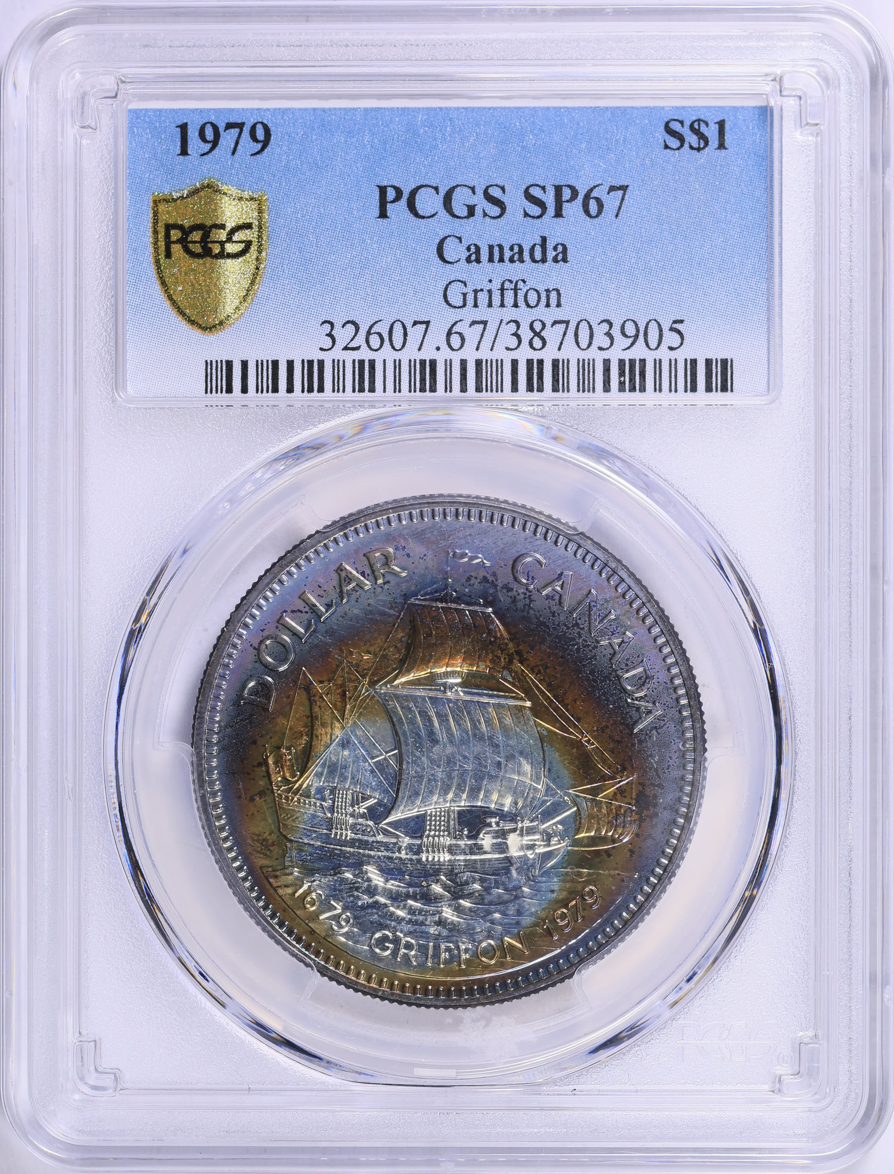 Canada 1979 Silver Dollar Griffon 300th Anniversary KM-124 PCGS SP