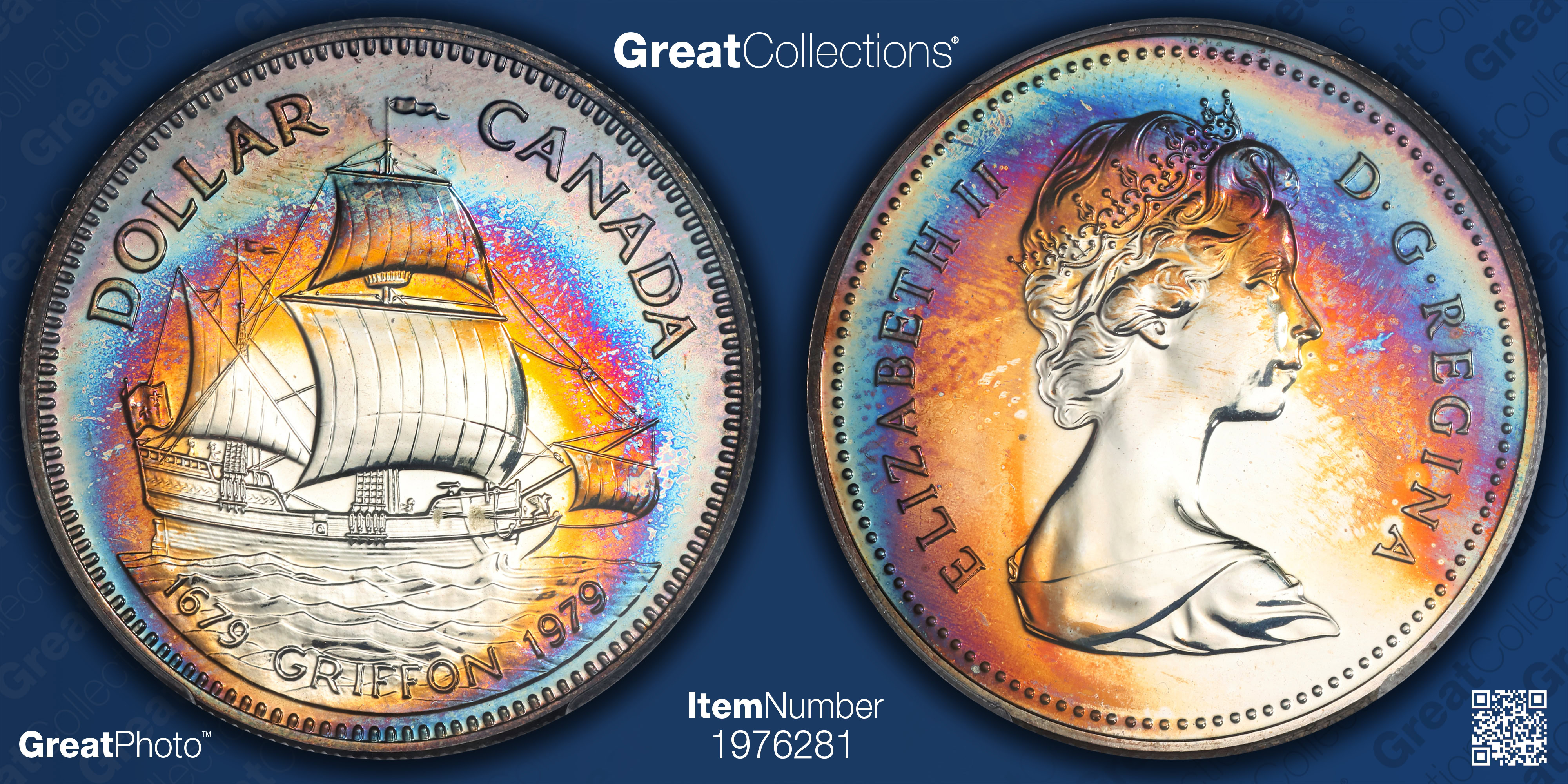 Canada 1979 Silver Dollar Griffon 300th Anniversary KM-124 PCGS SP