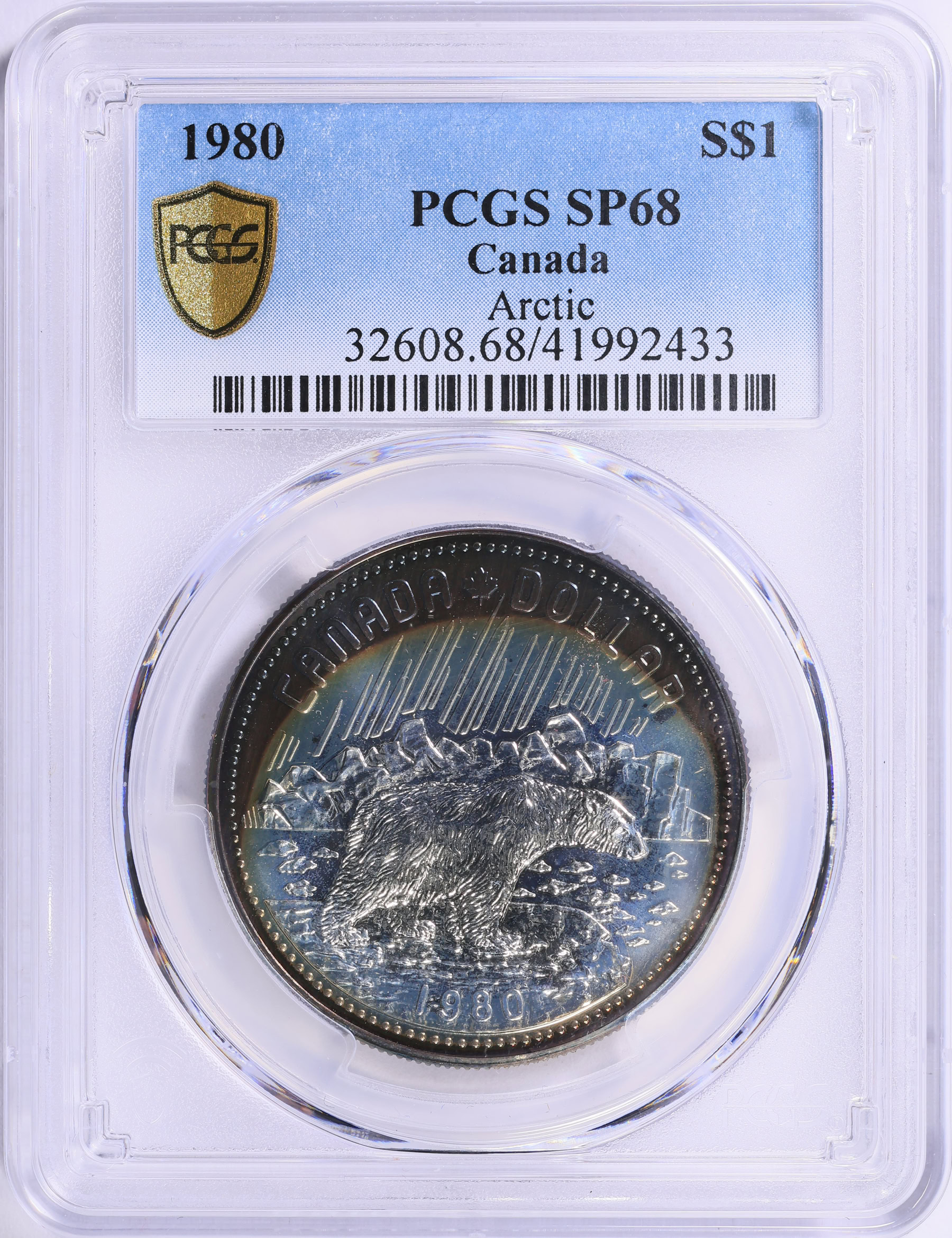 Canada 1980 Silver Dollar Arctic Territories KM-128 PCGS SP-68