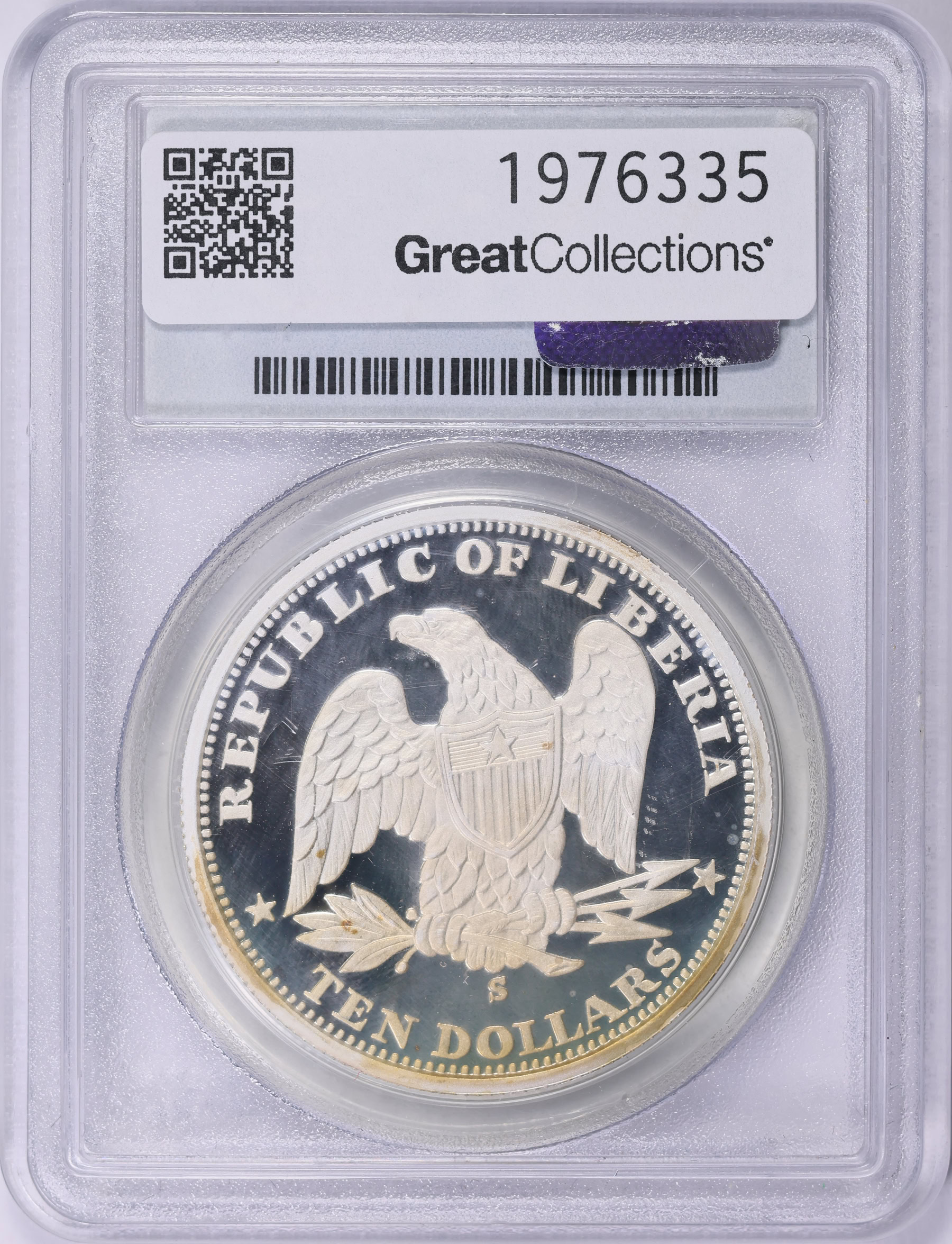 Liberia 2000 Silver $10 Millenium PCGS Proof-69 (Toned) (Item