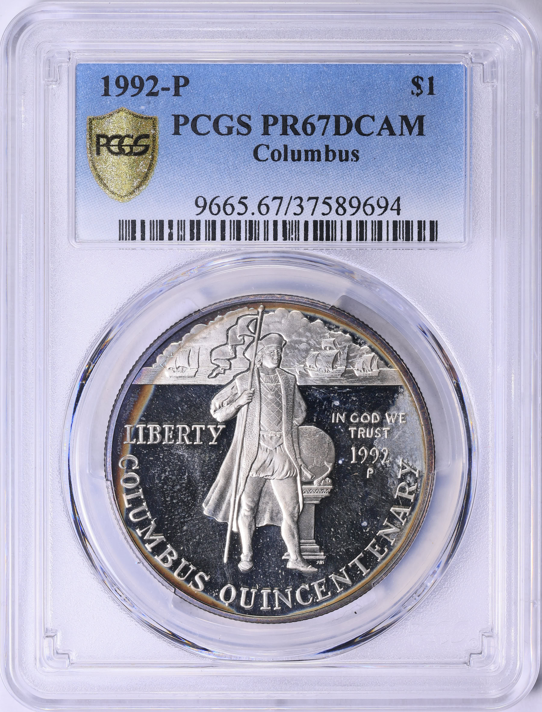 1992-P Christopher Columbus Quincentenary Silver Dollar PCGS Proof