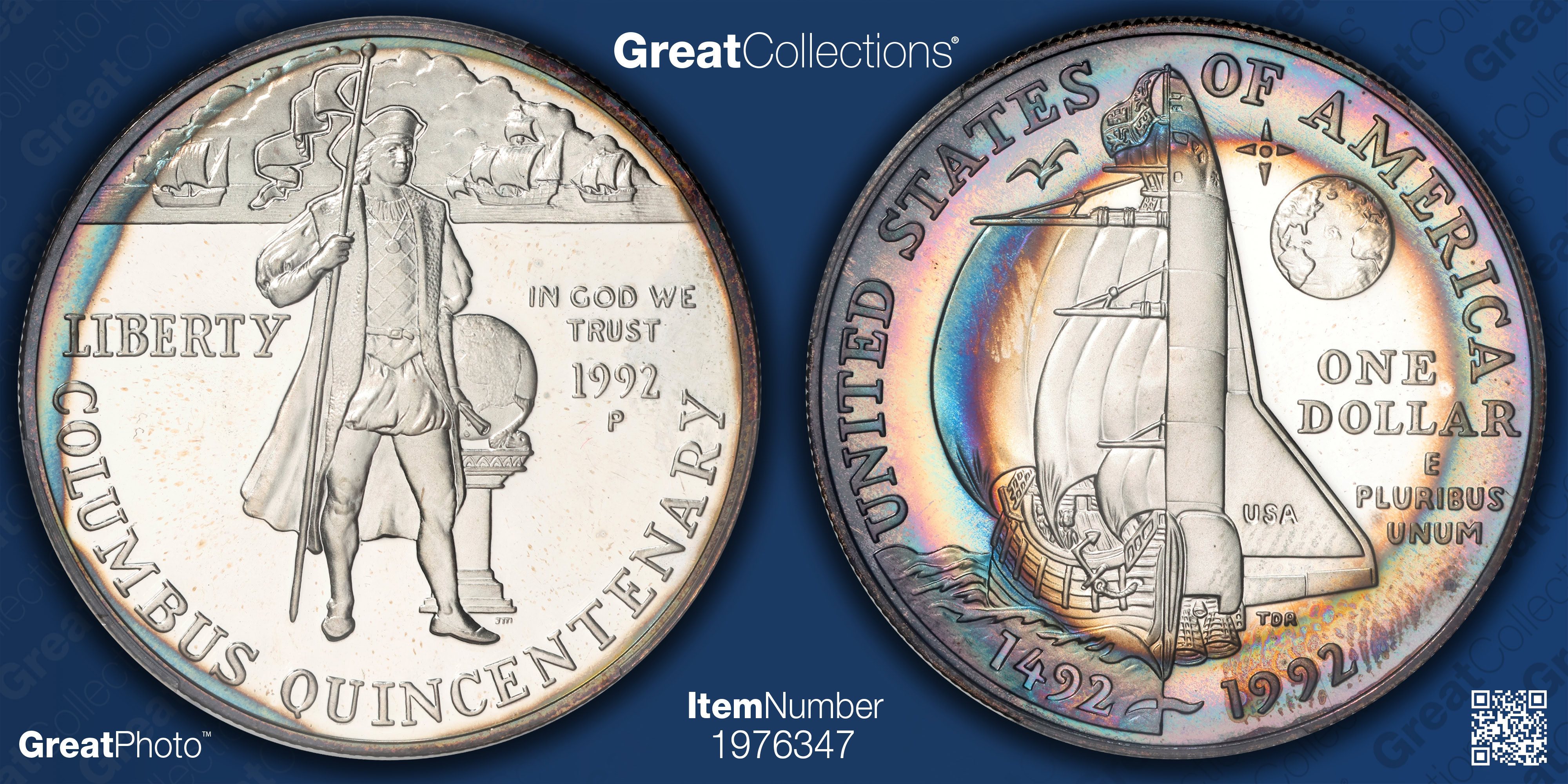 1992-P Christopher Columbus Quincentenary Silver Dollar PCGS Proof