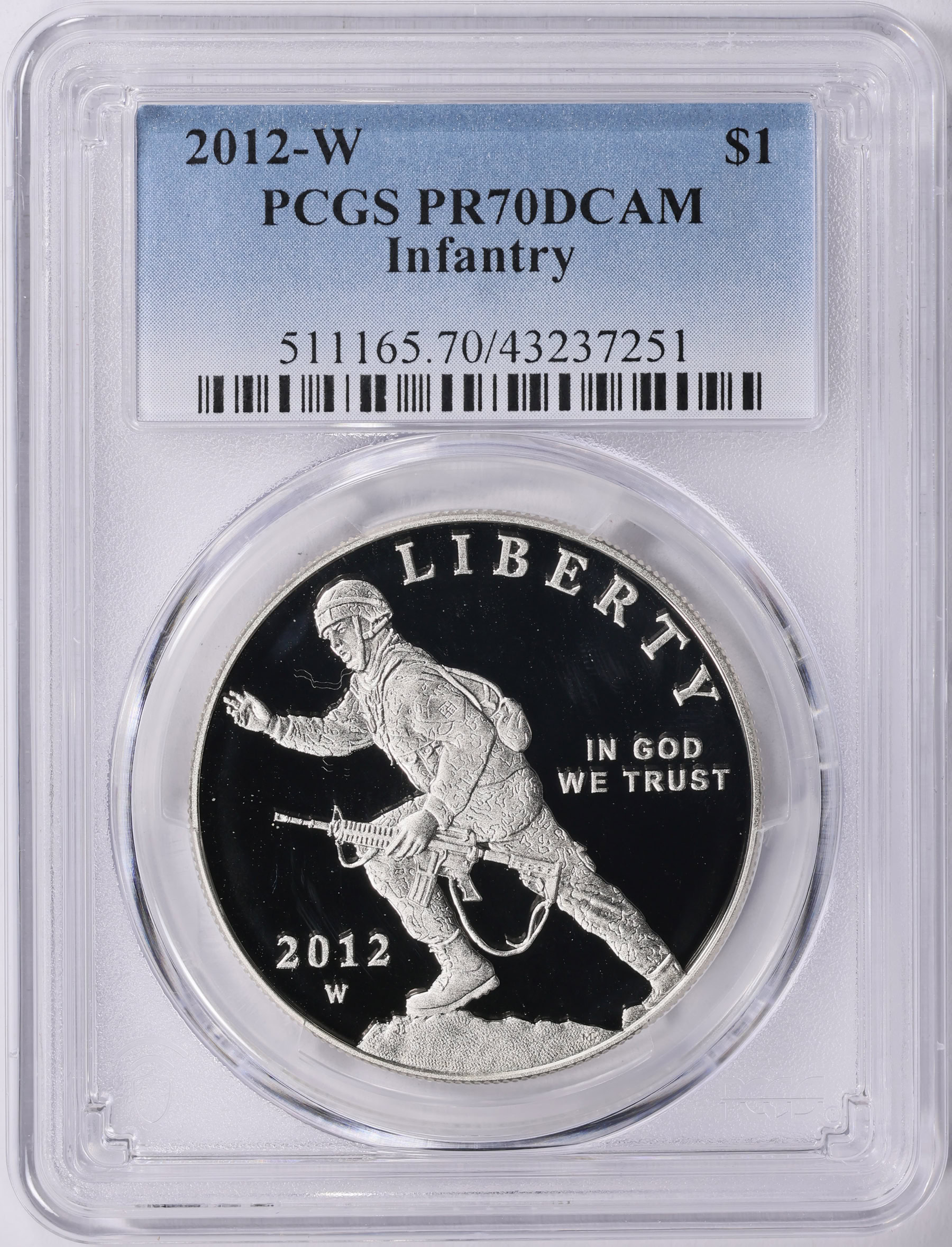 2012-W Infantry Silver Dollar PCGS Proof-70 DCAM (Item 1976600