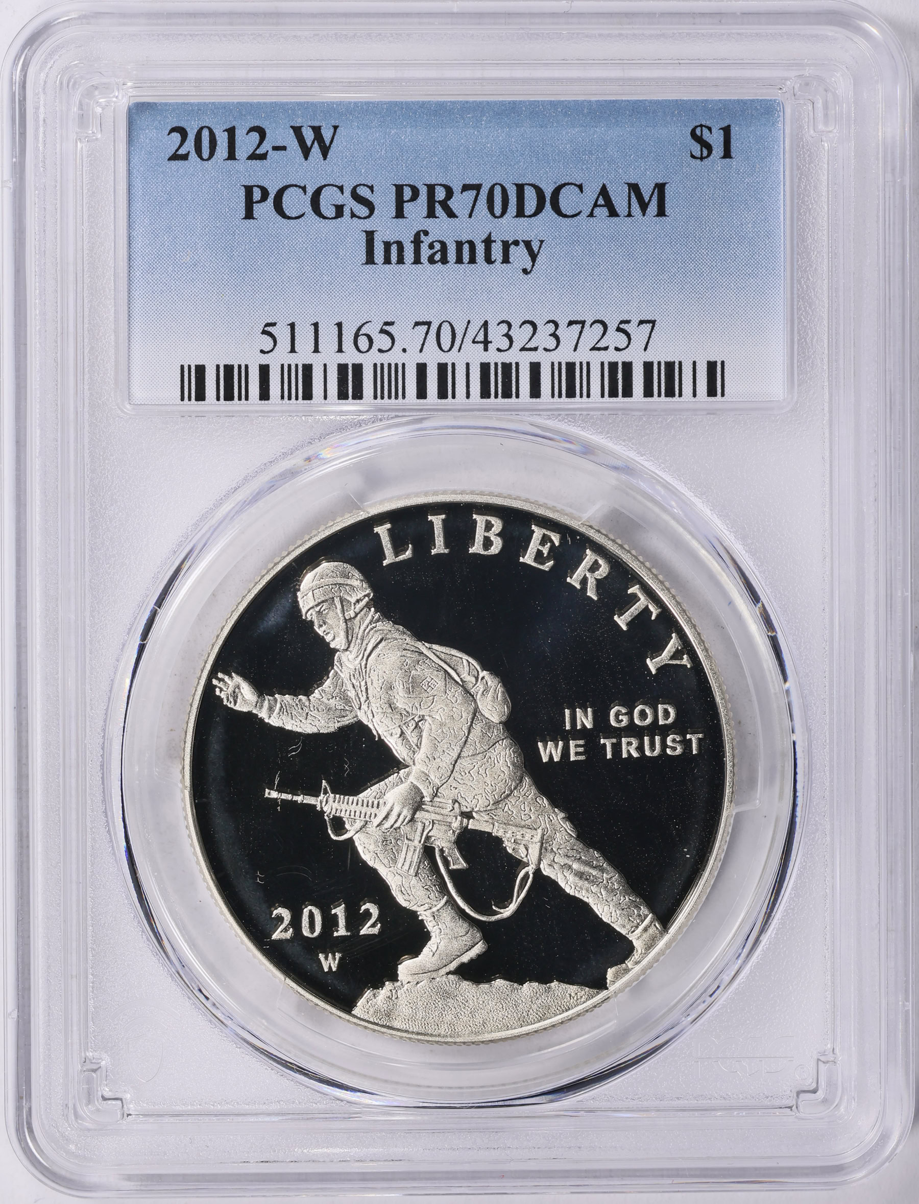2012-W Infantry Silver Dollar PCGS Proof-70 DCAM (Item 1976606