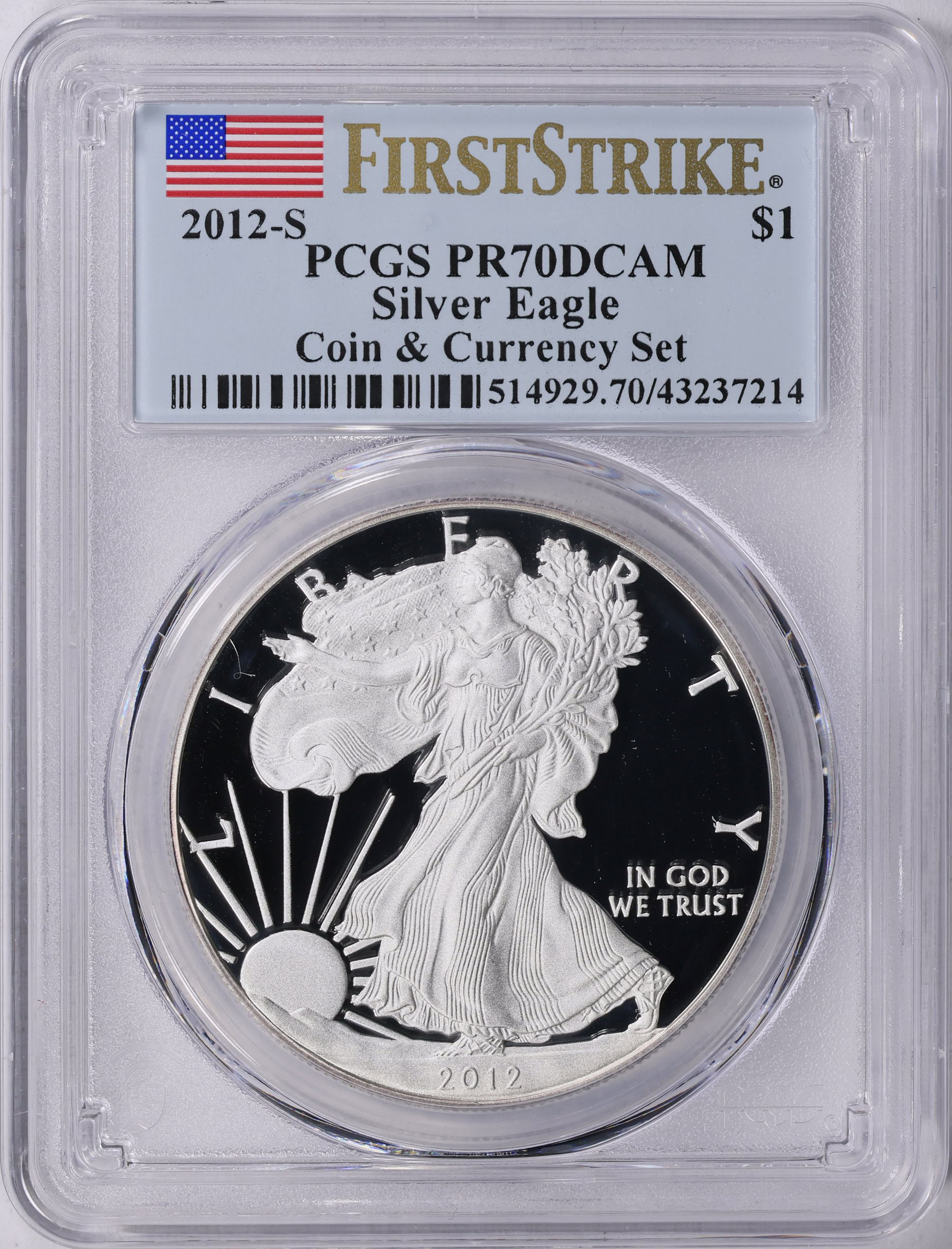 2012-S $1 Silver Eagle (From Coin & Currency Set) First Strike