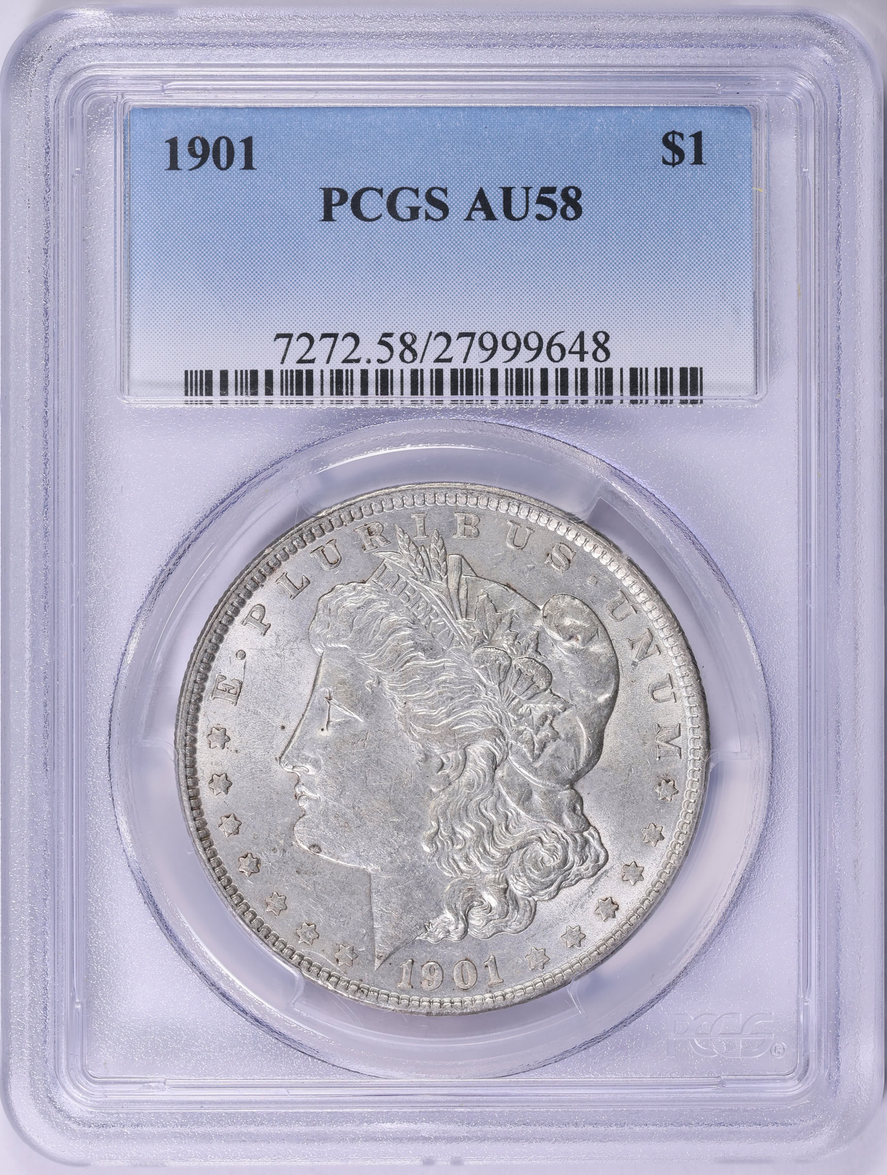 1901 Morgan Silver Dollar PCGS AU-58 (Item 1976838) | GreatCollections ...