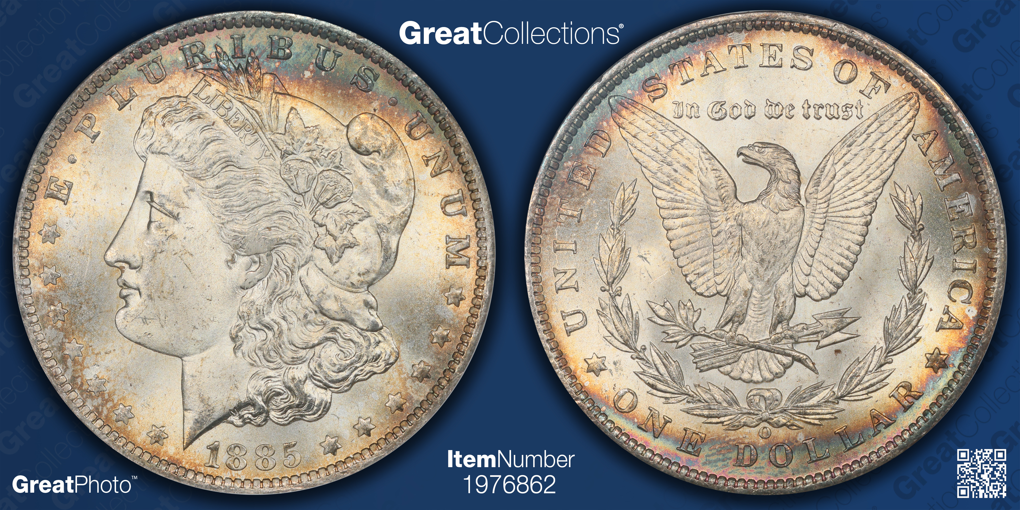 1885-O Morgan Silver Dollar ANACS MS-64 OH (Toned) (Item 1976862 ...