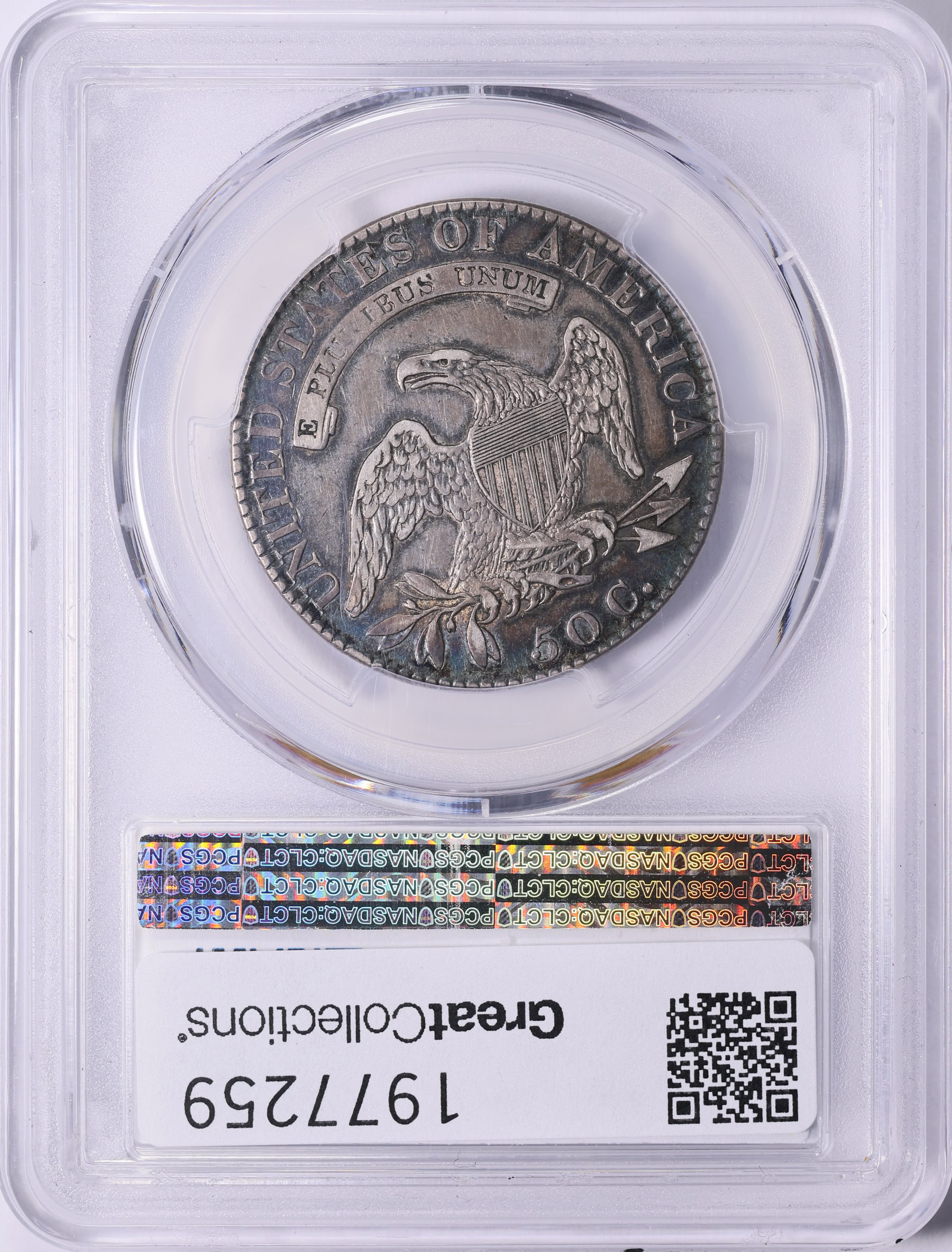 1820 Capped Bust Half Dollar Square 2, Large Date, Knob