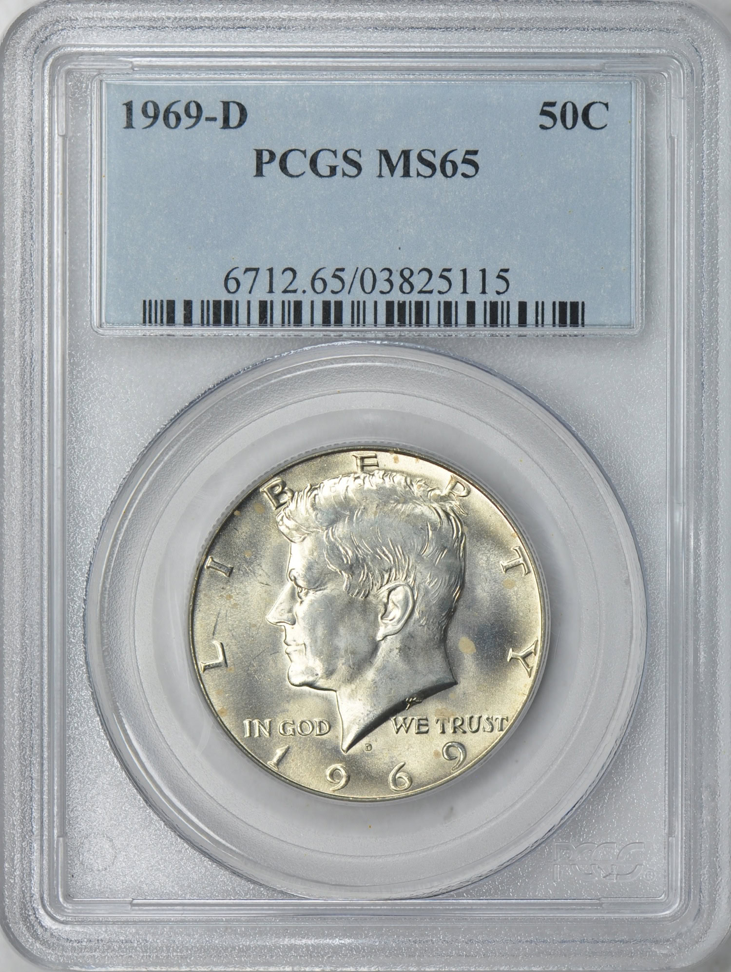 THE GREAT AMERICAN DUCKLE.CO／USA／ レア度高め 1969-D Kennedy Half Dollar PCGS MS-65 (Item 197767