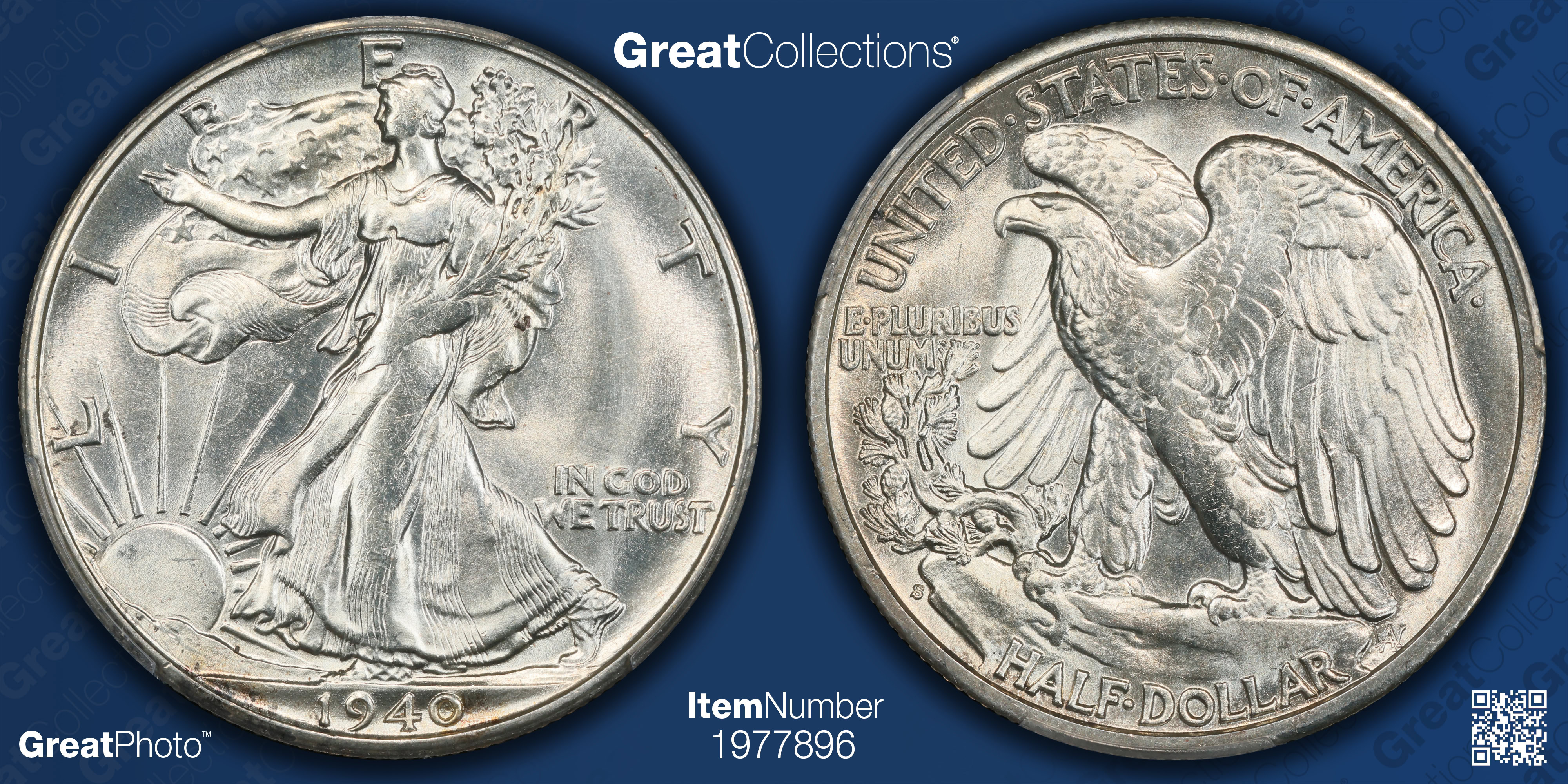 1940-S Walking Liberty Half Dollar PCGS MS-64 (Item 1977896