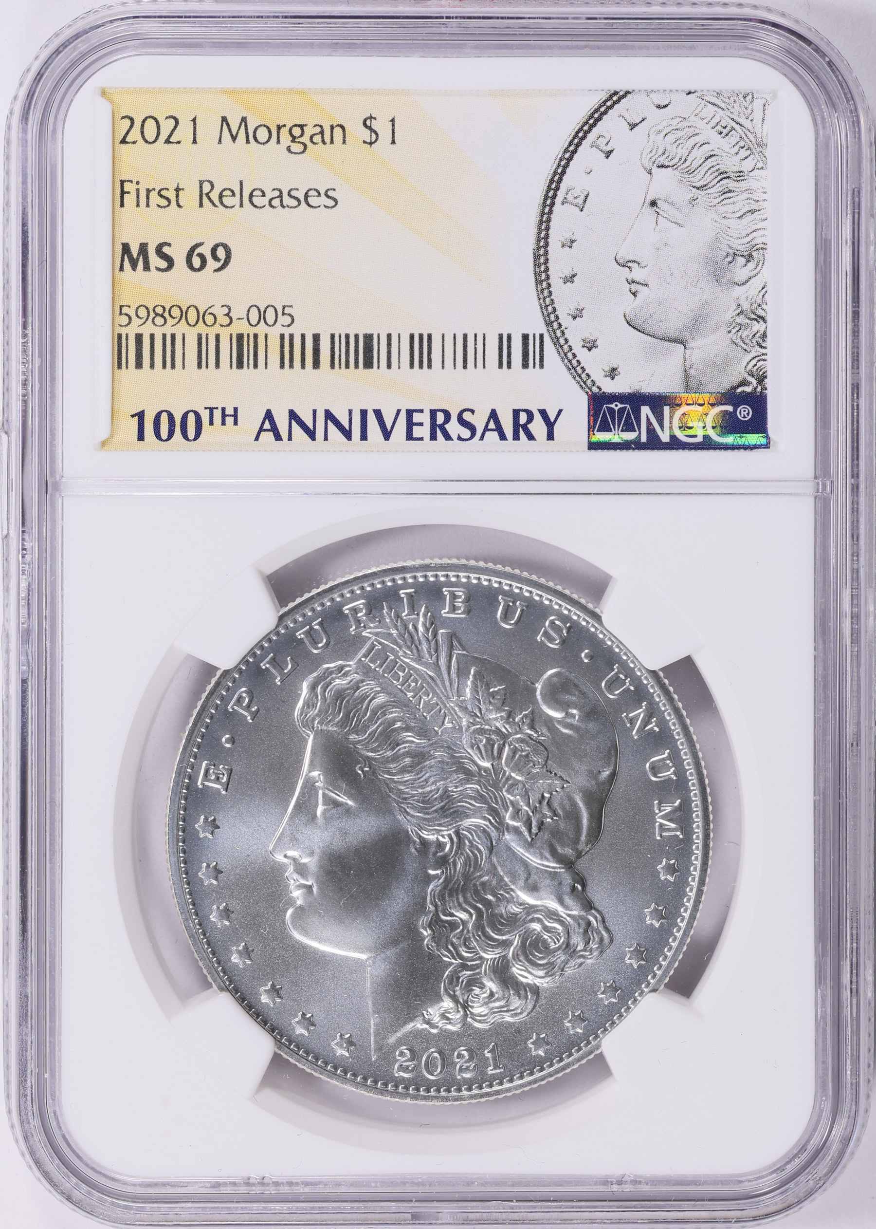 2021 Morgan Silver Dollar 100th Anniversary First Releases NGC MS