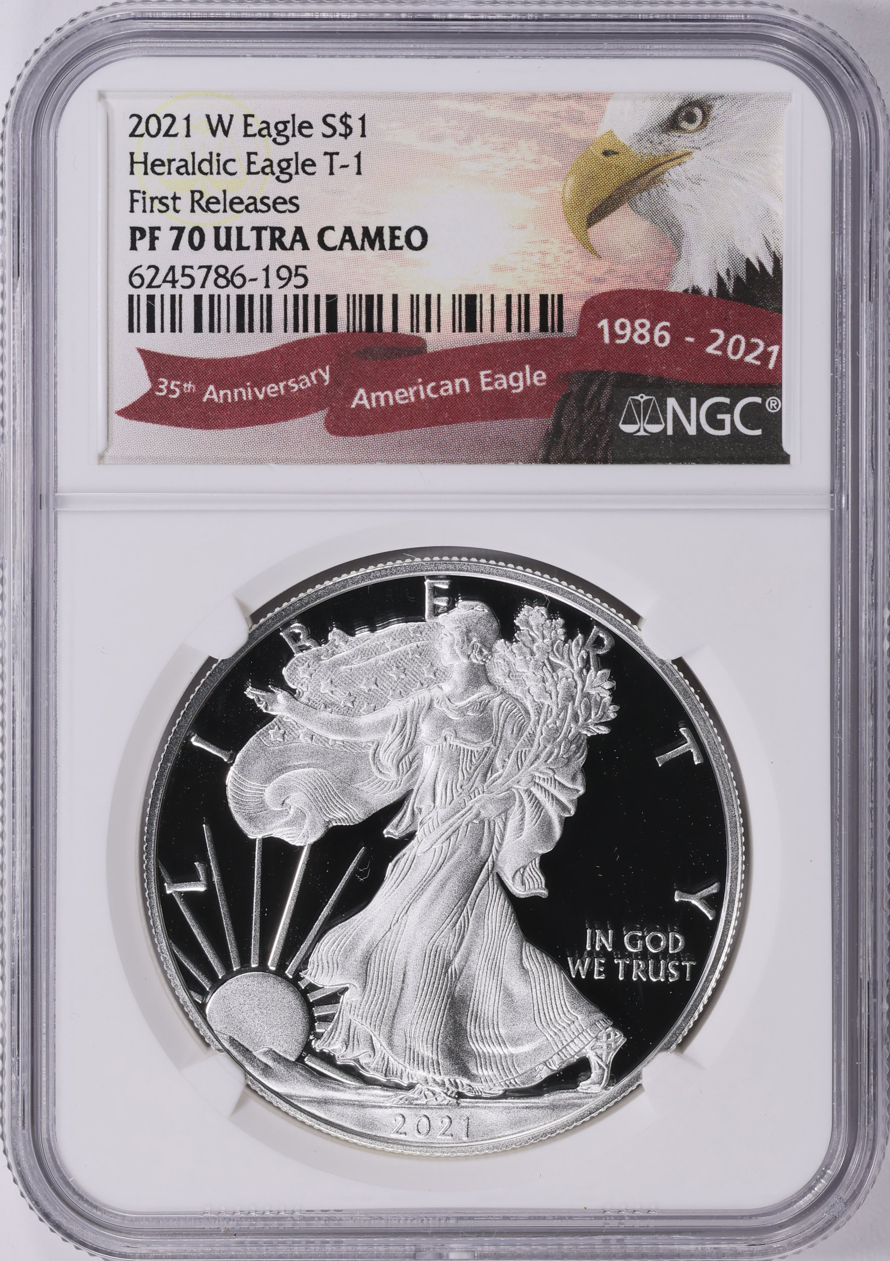 2021-W $1 Silver Eagle Type 1 First Releases NGC Proof-70 UC