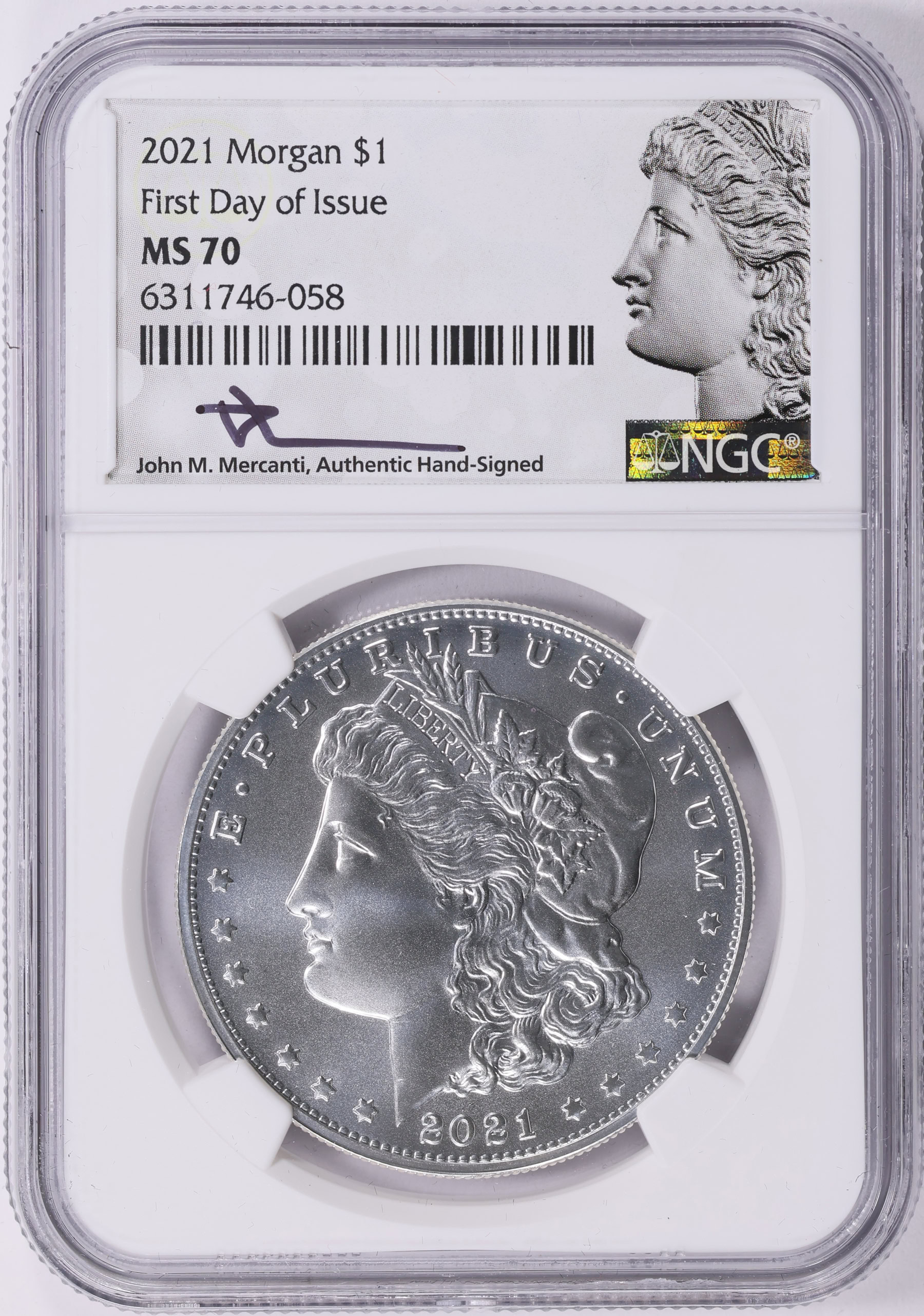 2021 Morgan Silver Dollar 100th Anniversary First Day of Issue NGC