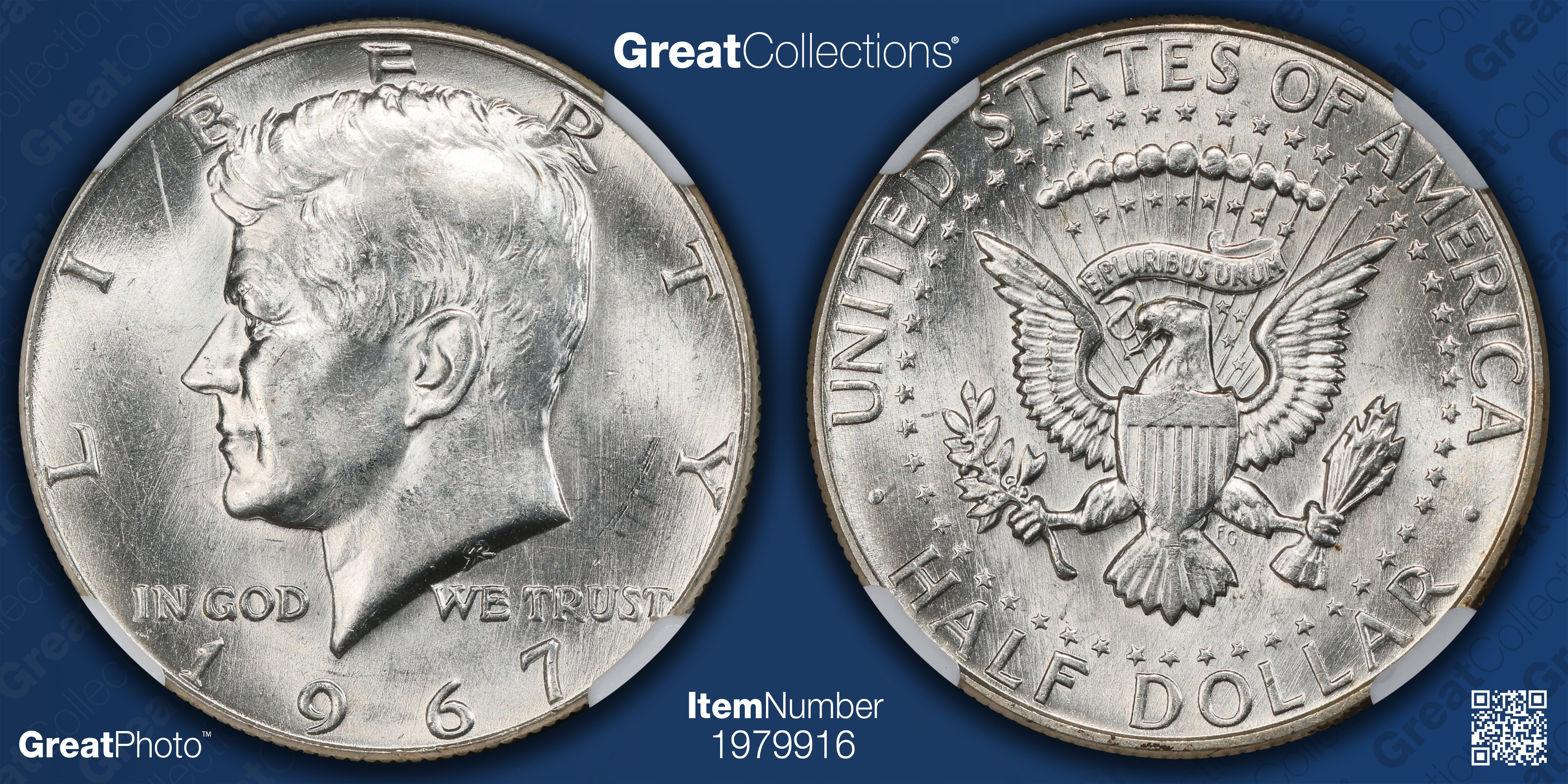 1967 Kennedy Half Dollar Doubled Die Obverse FS-102 NGC AU-58 1967 Kennedy Half Dollar Doubled Die Obverse FS-102 NGC AU-58